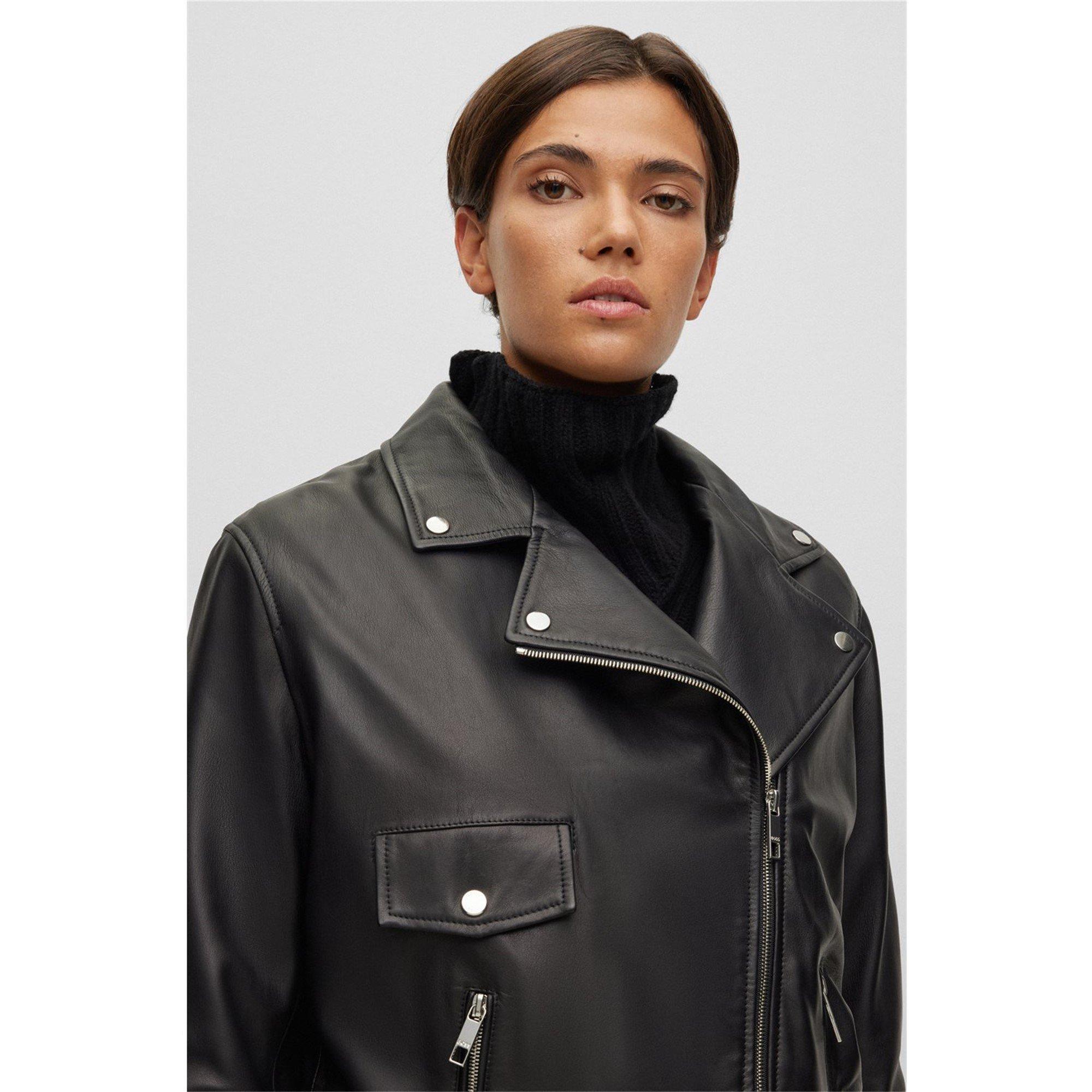 Black 001 - Boss - Sabika Biker Jacket - 4