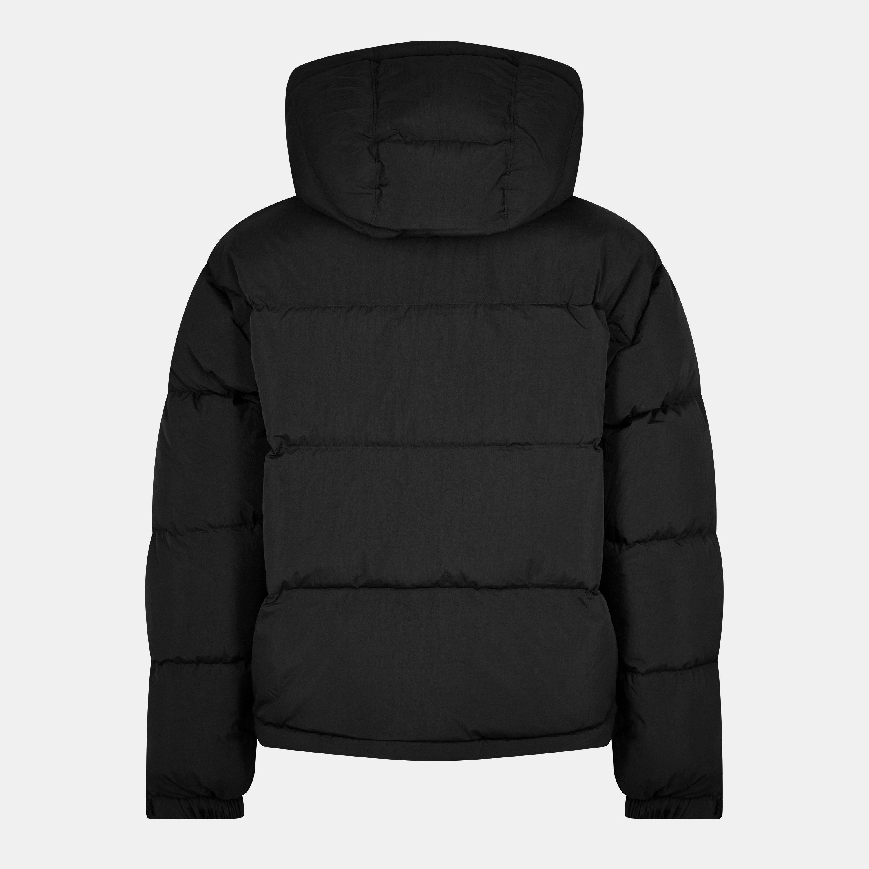 Black - Hugo - Men's Bironto Water Resistant Wind Resistant Duck Down Detachable Hood Short Puffer Jacket - 2