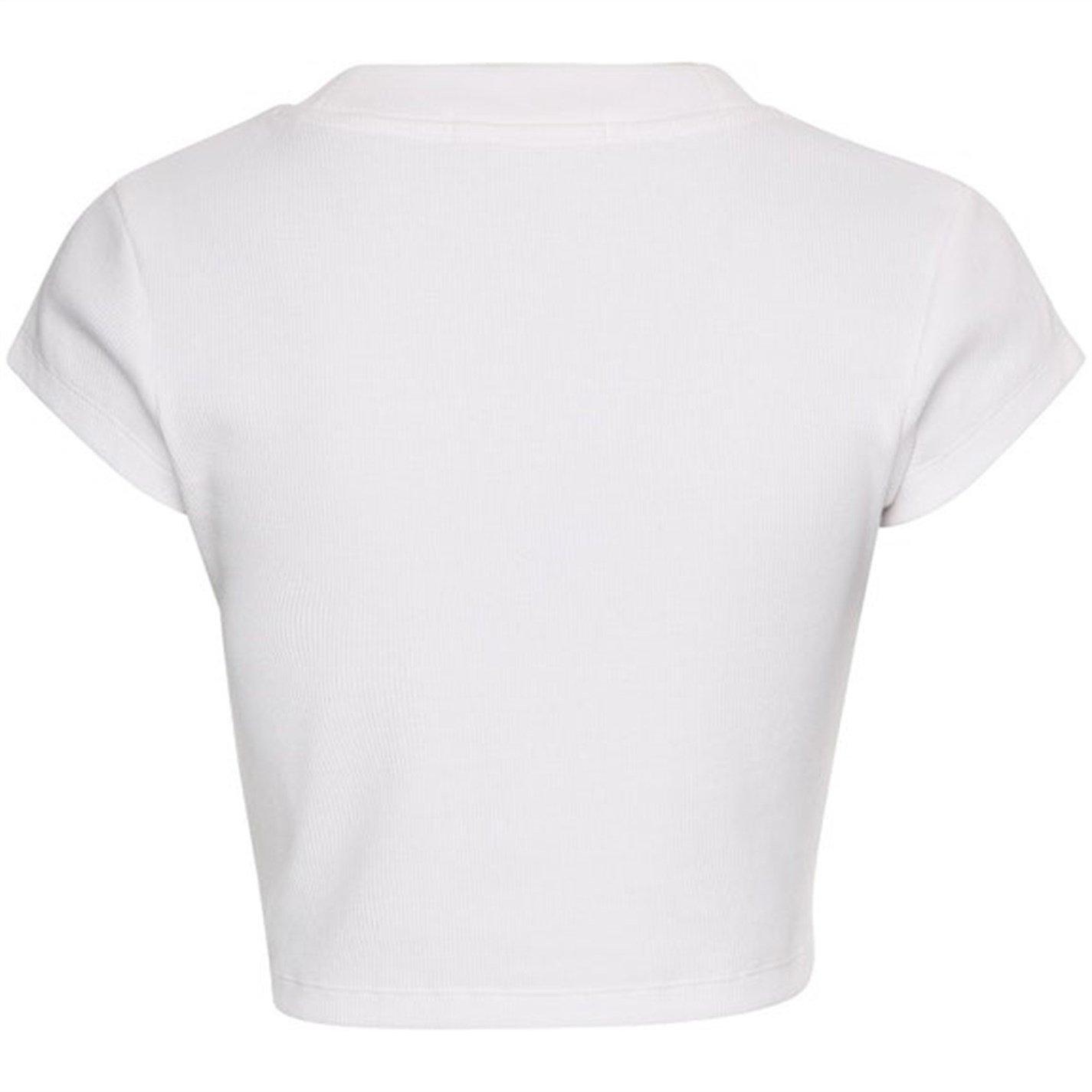 Bijela - Calvin Klein Jeans - Mono Rib Cropped T Shirt - 5