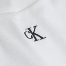 Blanc - Calvin Klein Jeans - Calvin Klein Mono Rib Cropped T Shirt - 6