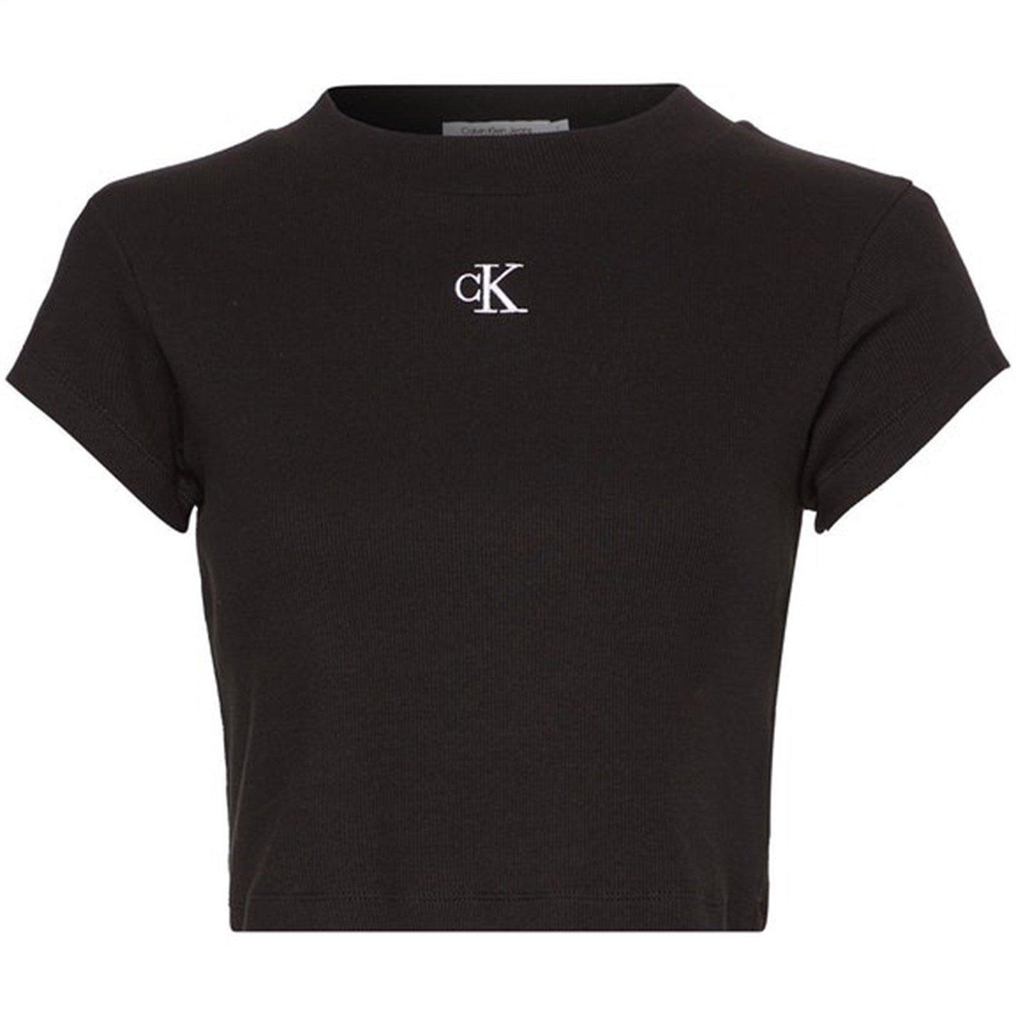 Black - Calvin Klein Jeans - Mono Rib Cropped T Shirt - 2