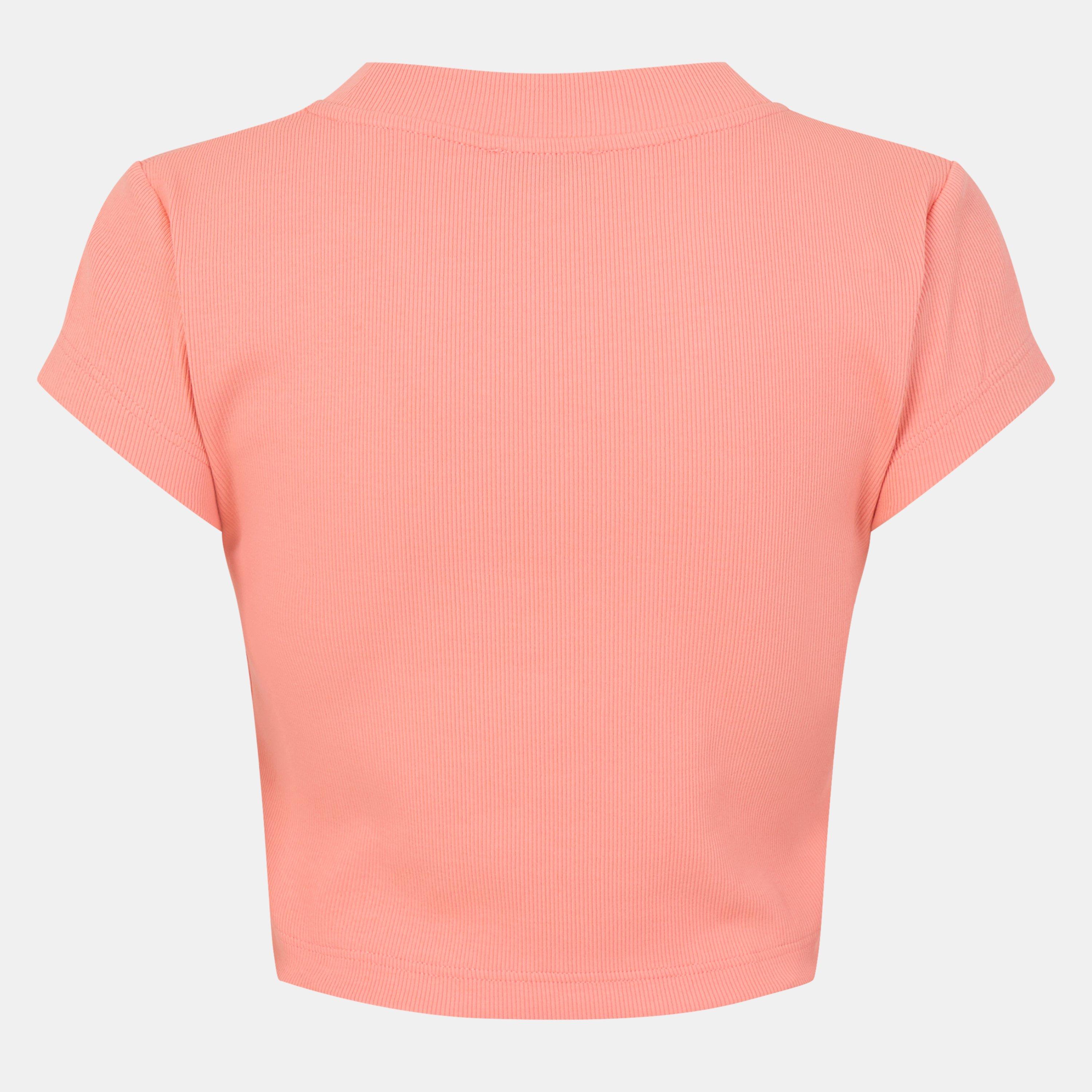 Pulverorange - Calvin Klein Jeans - Mono Rib Cropped T Shirt - 2