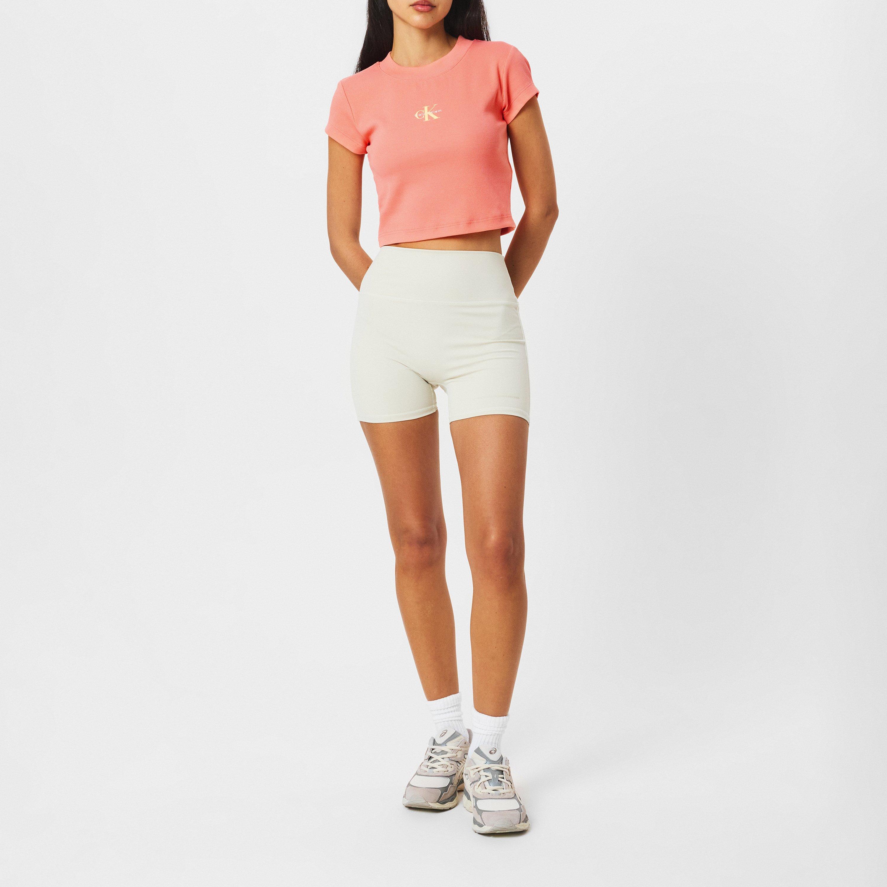 Pulverorange - Calvin Klein Jeans - Mono Rib Cropped T Shirt - 7