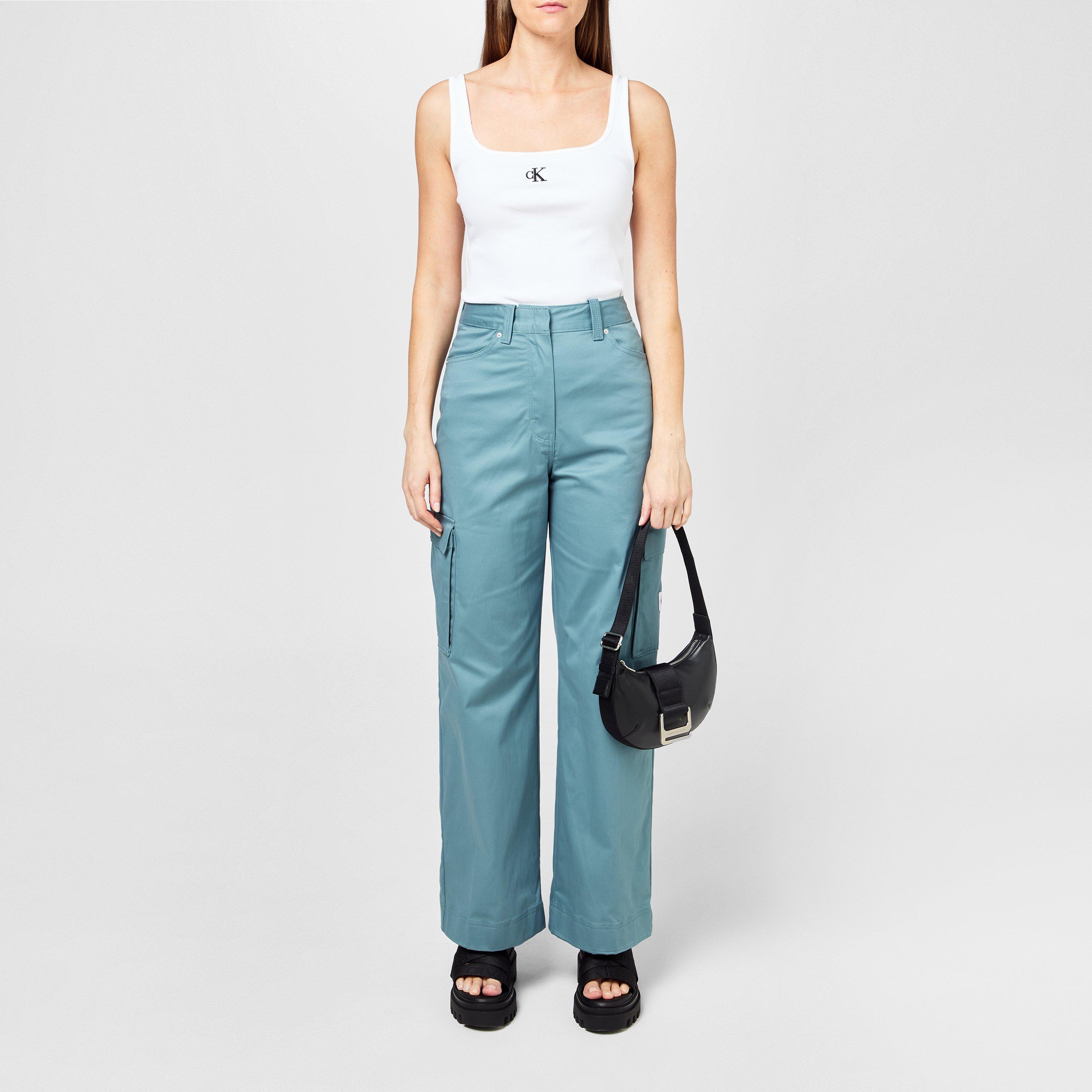 Whte - Calvin Klein Jeans - Cropped Monogram Tank Top - 4