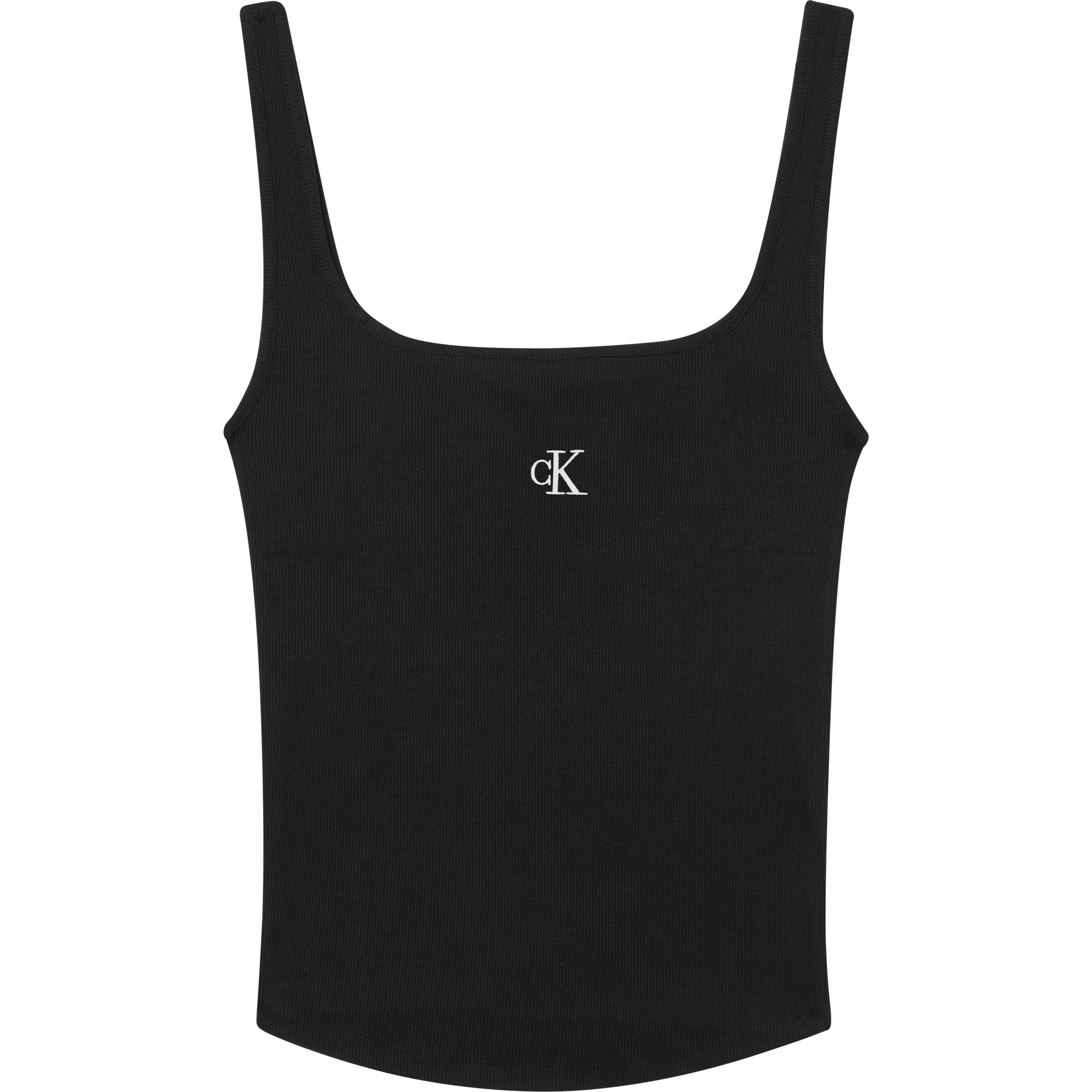 Black - Calvin Klein Jeans - Cropped Monogram Tank Top - 5