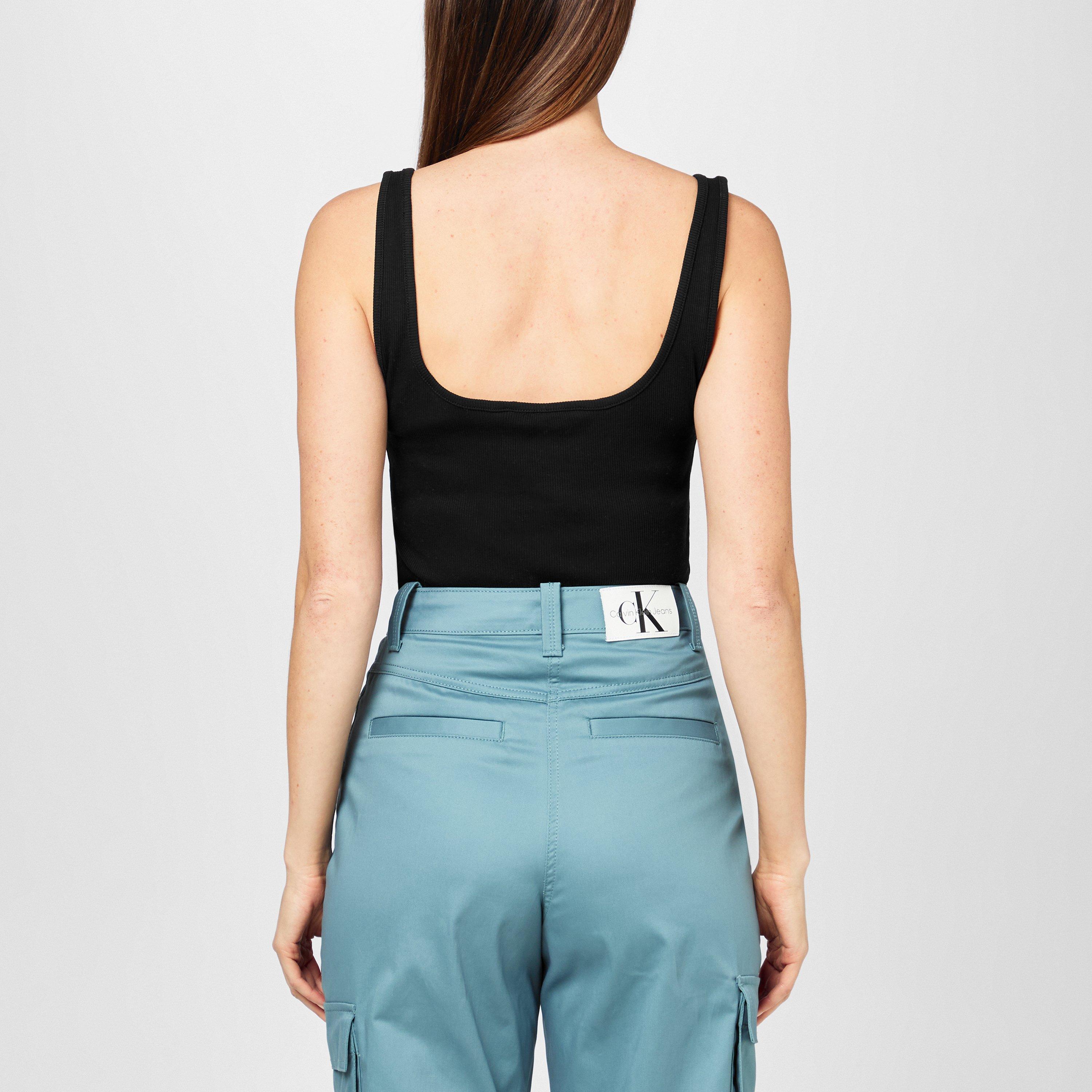 Black - Calvin Klein Jeans - Cropped Monogram Tank Top - 3