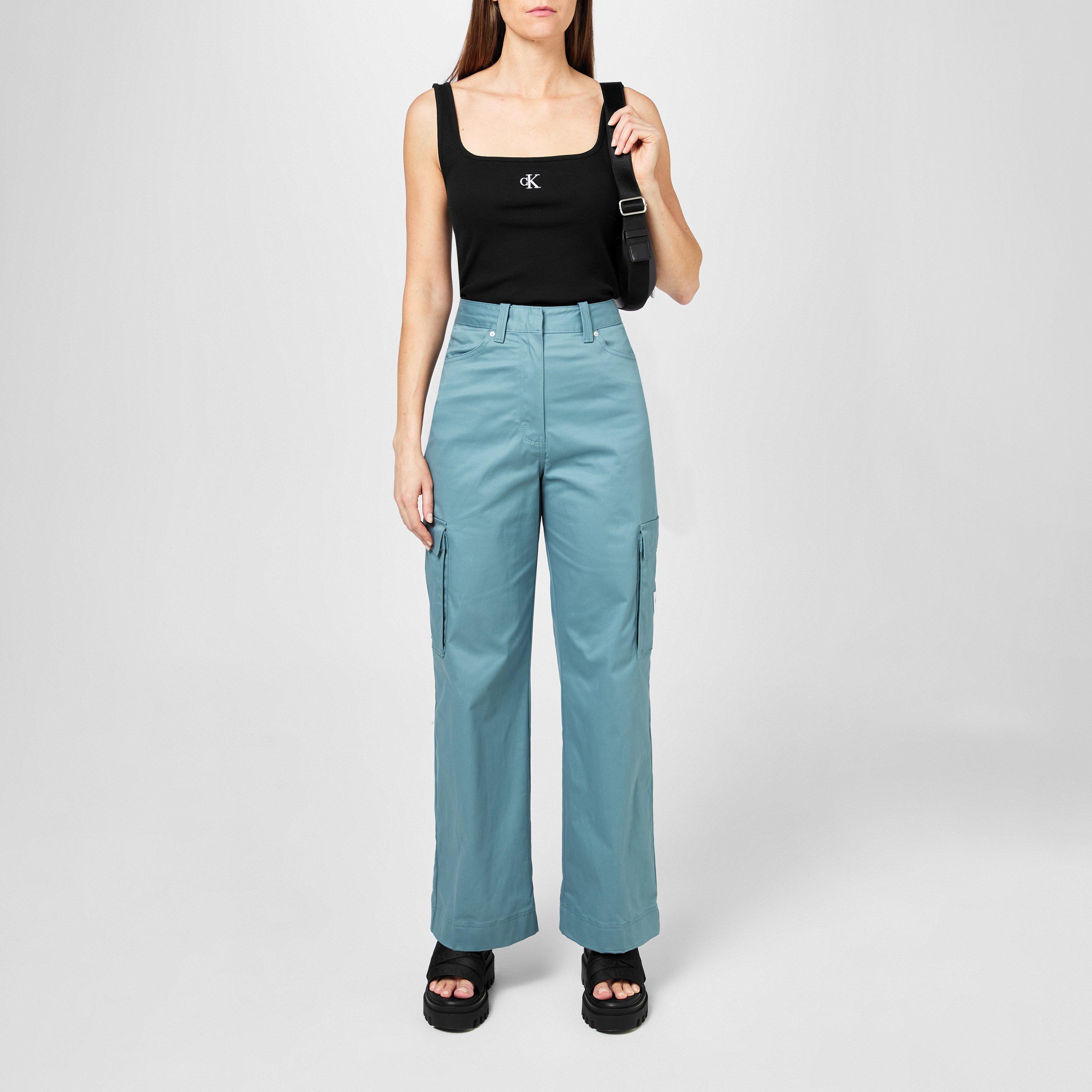 Black - Calvin Klein Jeans - Cropped Monogram Tank Top - 4