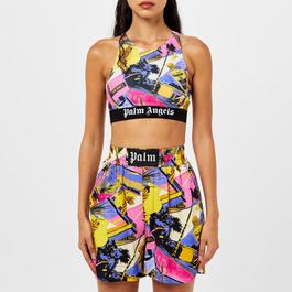 Palm Angels Miami Floral Print Sport Top