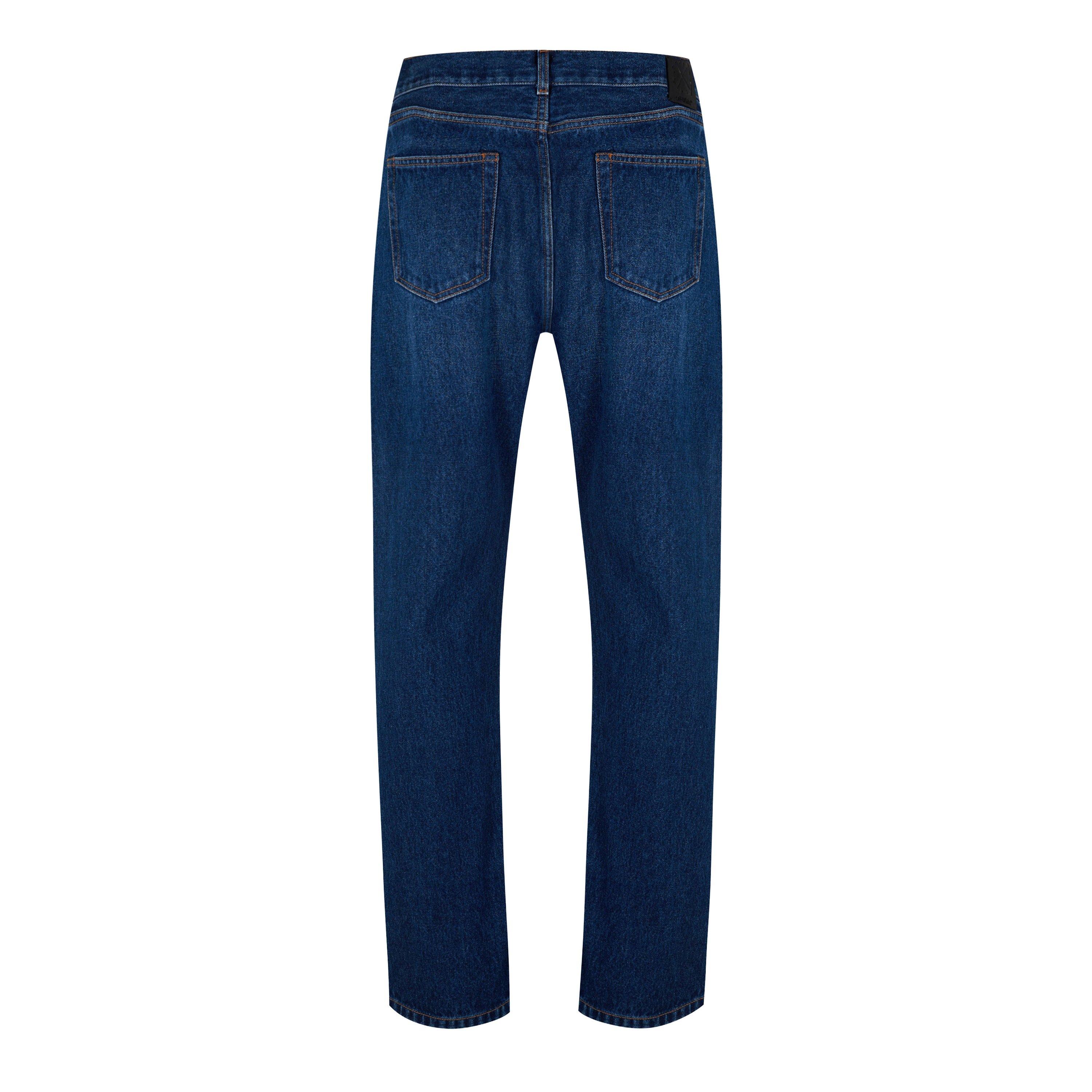 Blue - Off White - Men's Skate Jean with Zip Closures - 8