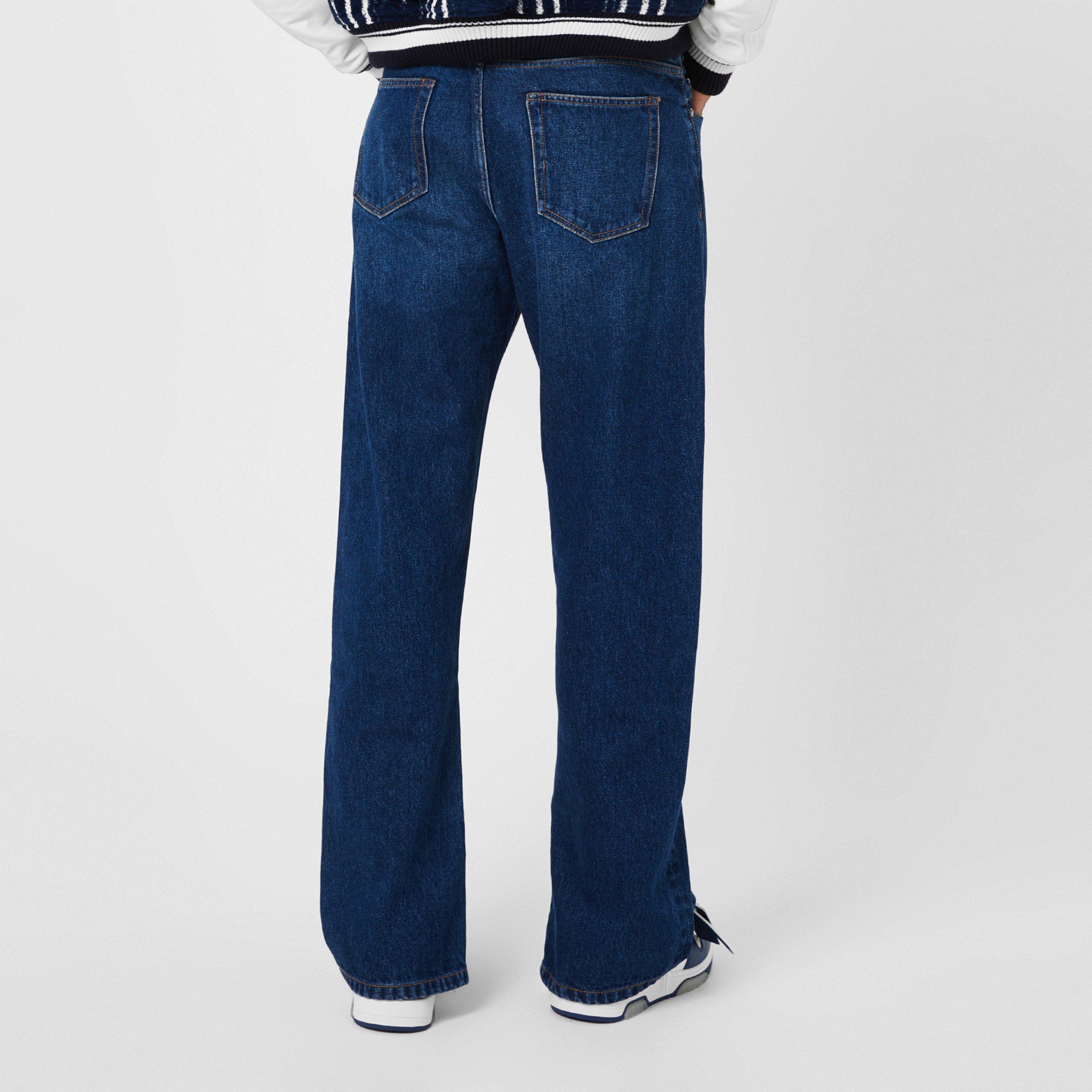 Blue - Off White - Men's Skate Jean with Zip Closures - 4