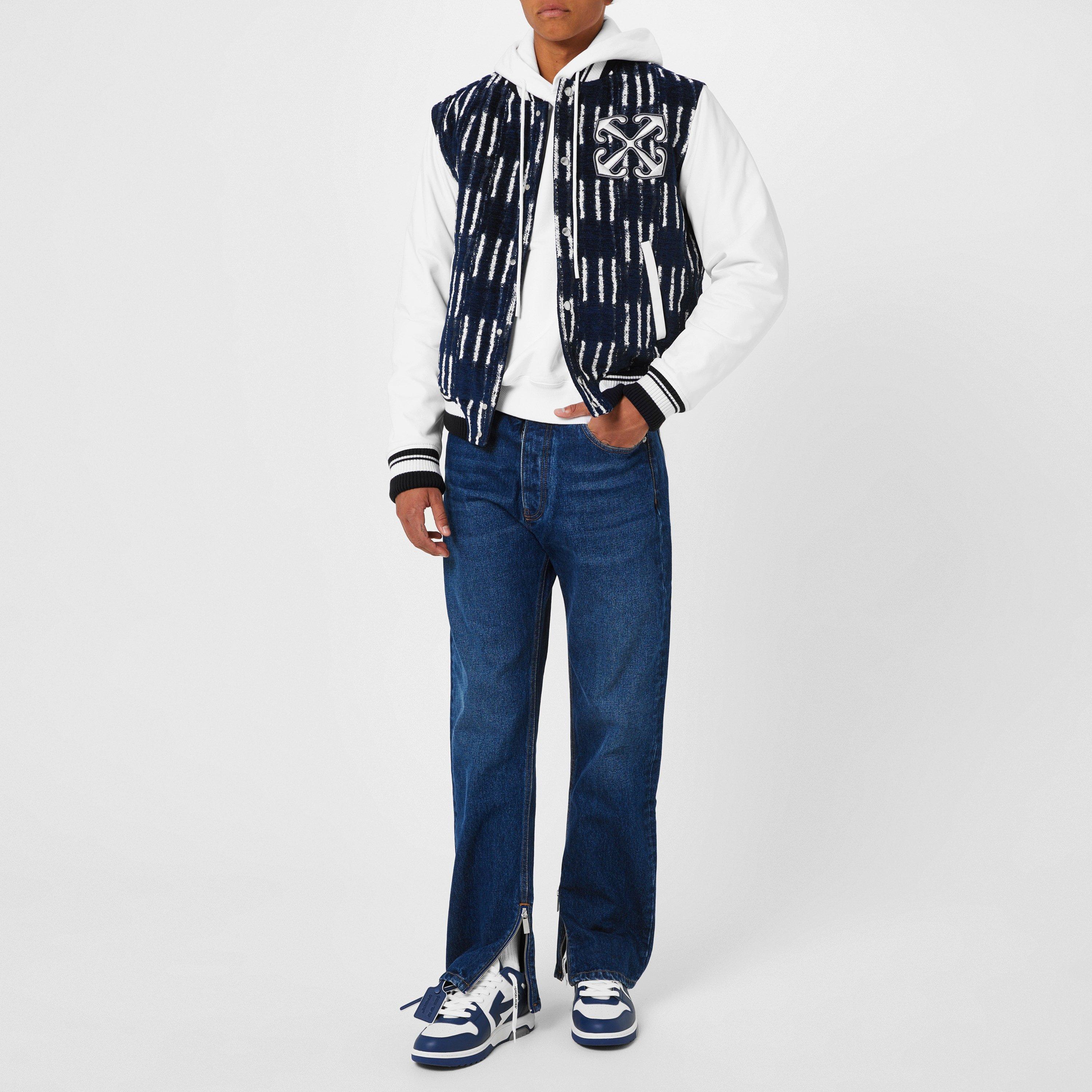 Blue - Off White - Men's Skate Jean with Zip Closures - 6