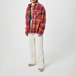 Palm Angels Brushed Wool Check Overshirt