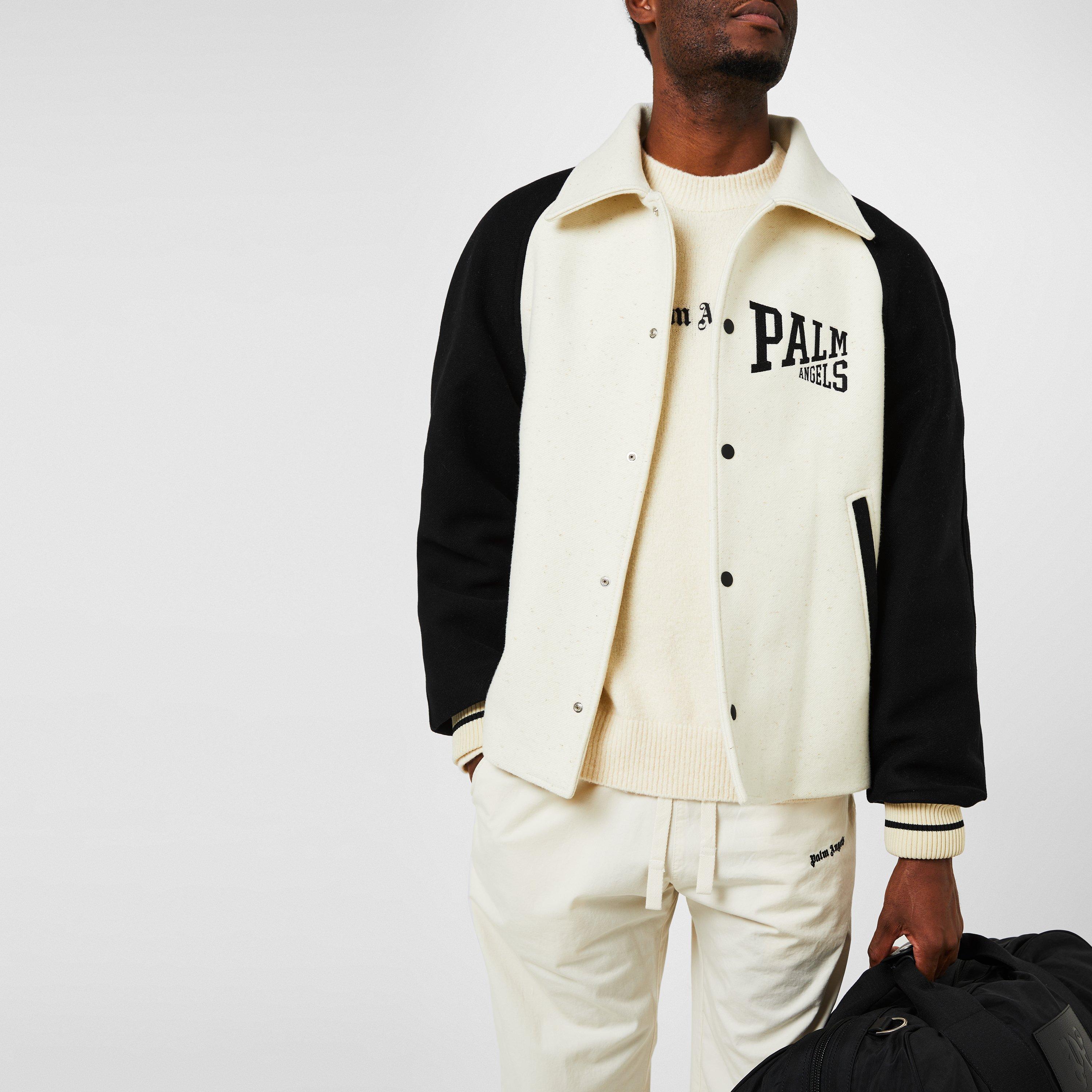 Butter - Palm Angels - Men's University Bomber Virgin Wool Long Sleeve Jacket - 3