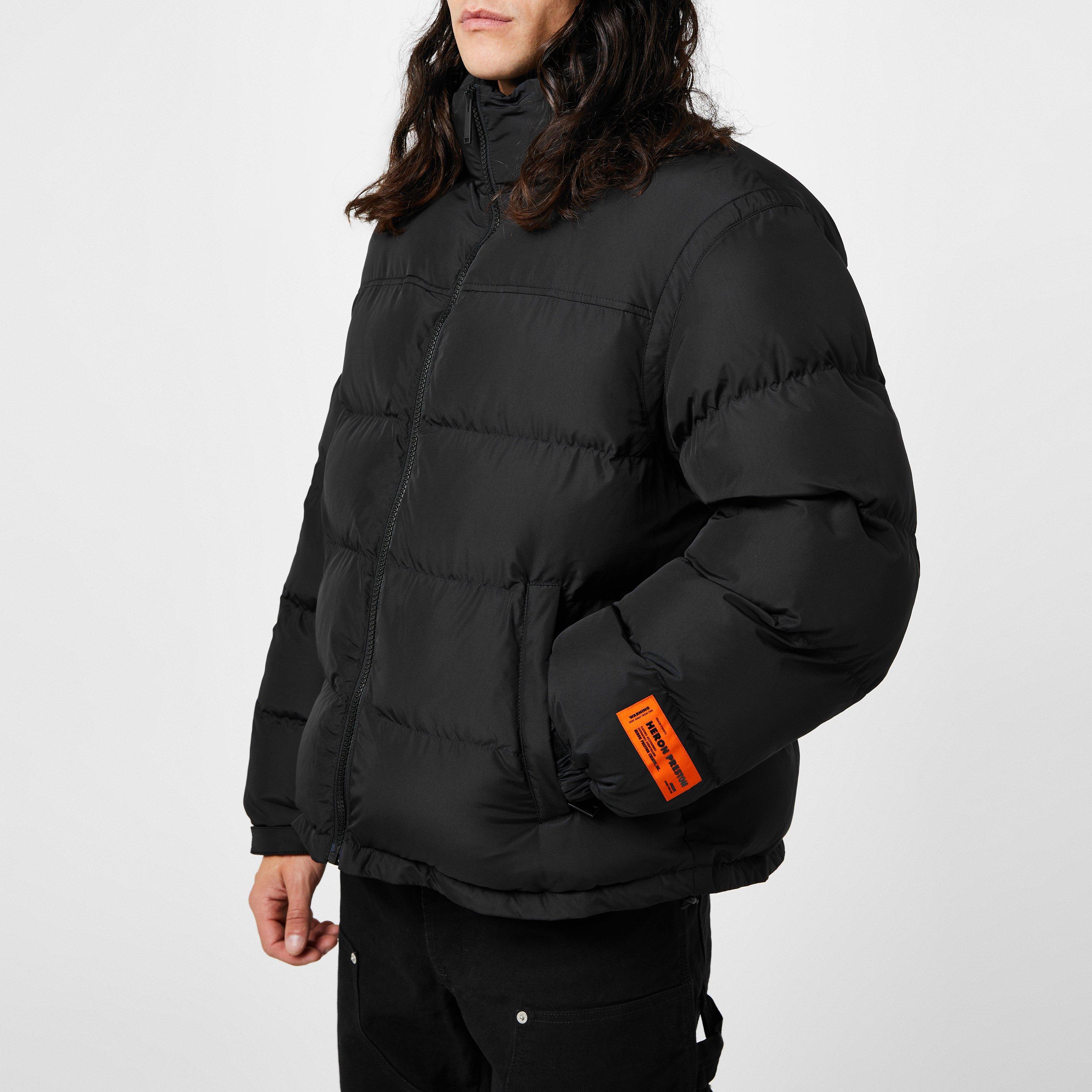 Black - Heron Preston - Men's Ex-Ray Recycled Stand Collar Short Puffer Jacket - 3