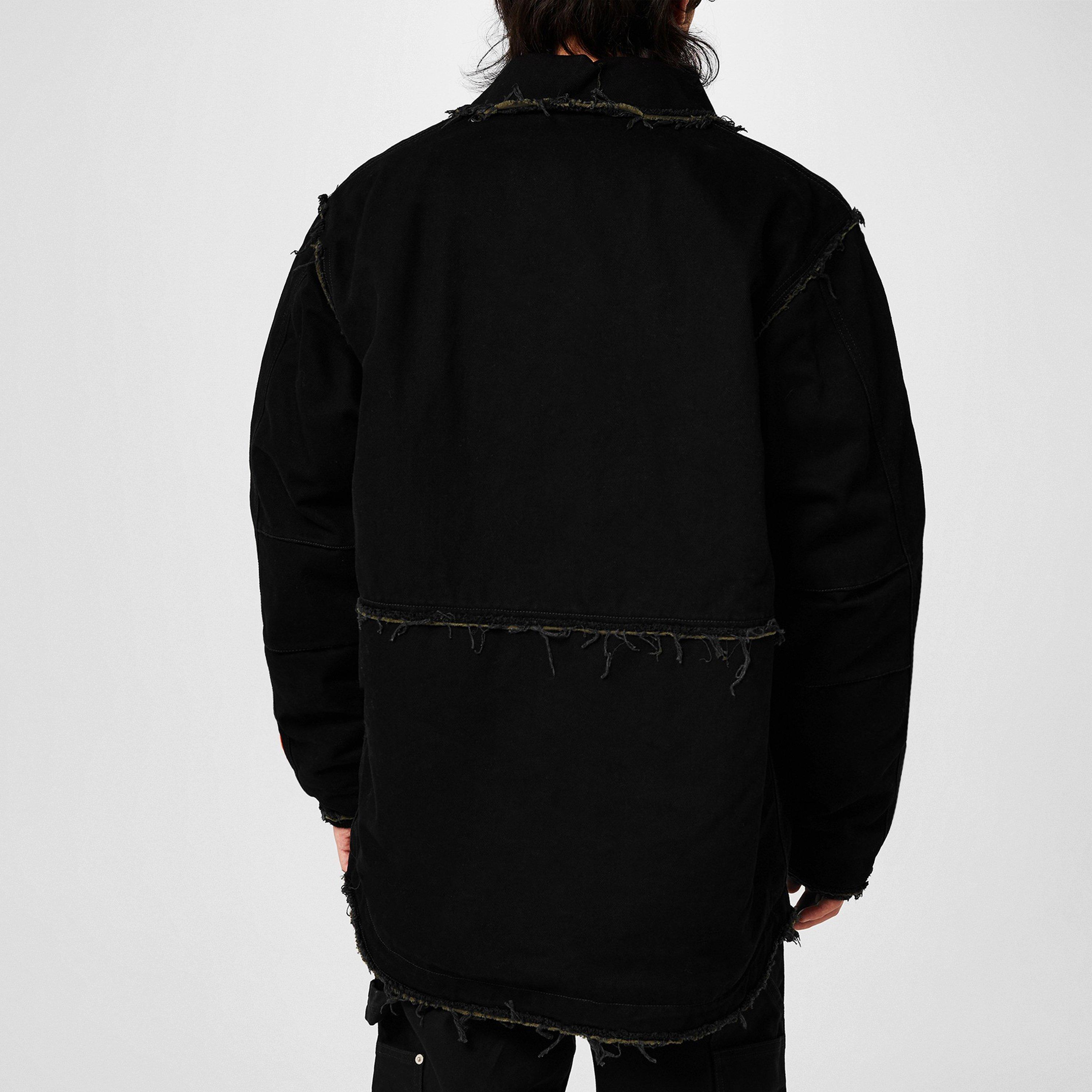 Black - Heron Preston - Men's Rebuilt Denim Long Sleeve Field Jacket - 4