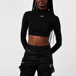 Off White Laced Up Turtleneck Top