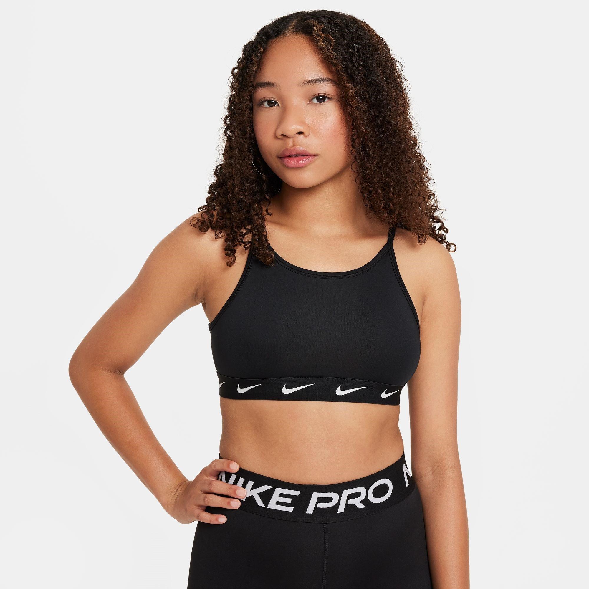 Black/White - Nike - Dri-FIT One Big Kids' (Girls') Sports Bra - 1