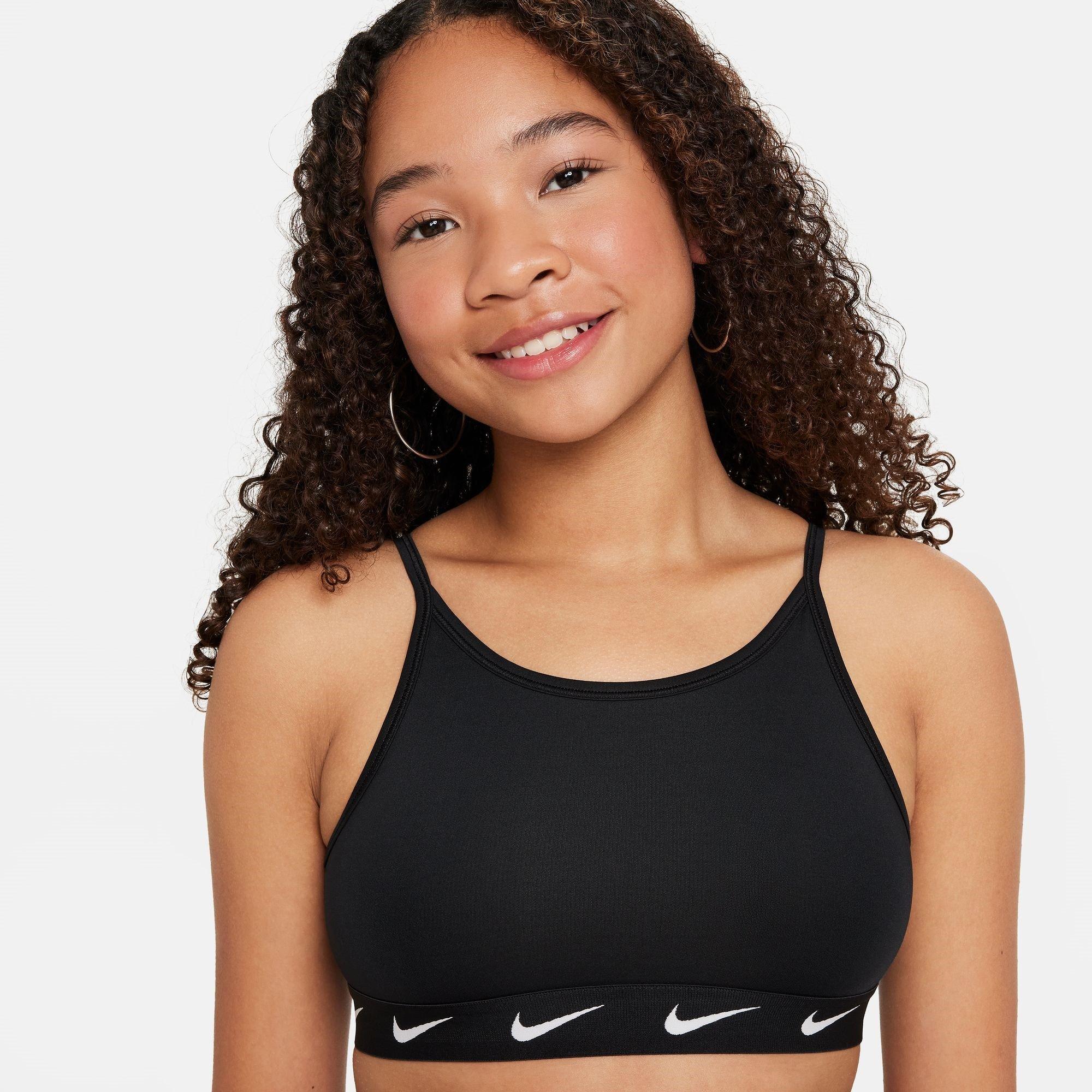 Zwart/Wit - Nike - Dri-FIT One Big Kids' (Girls') Sports Bra - 3