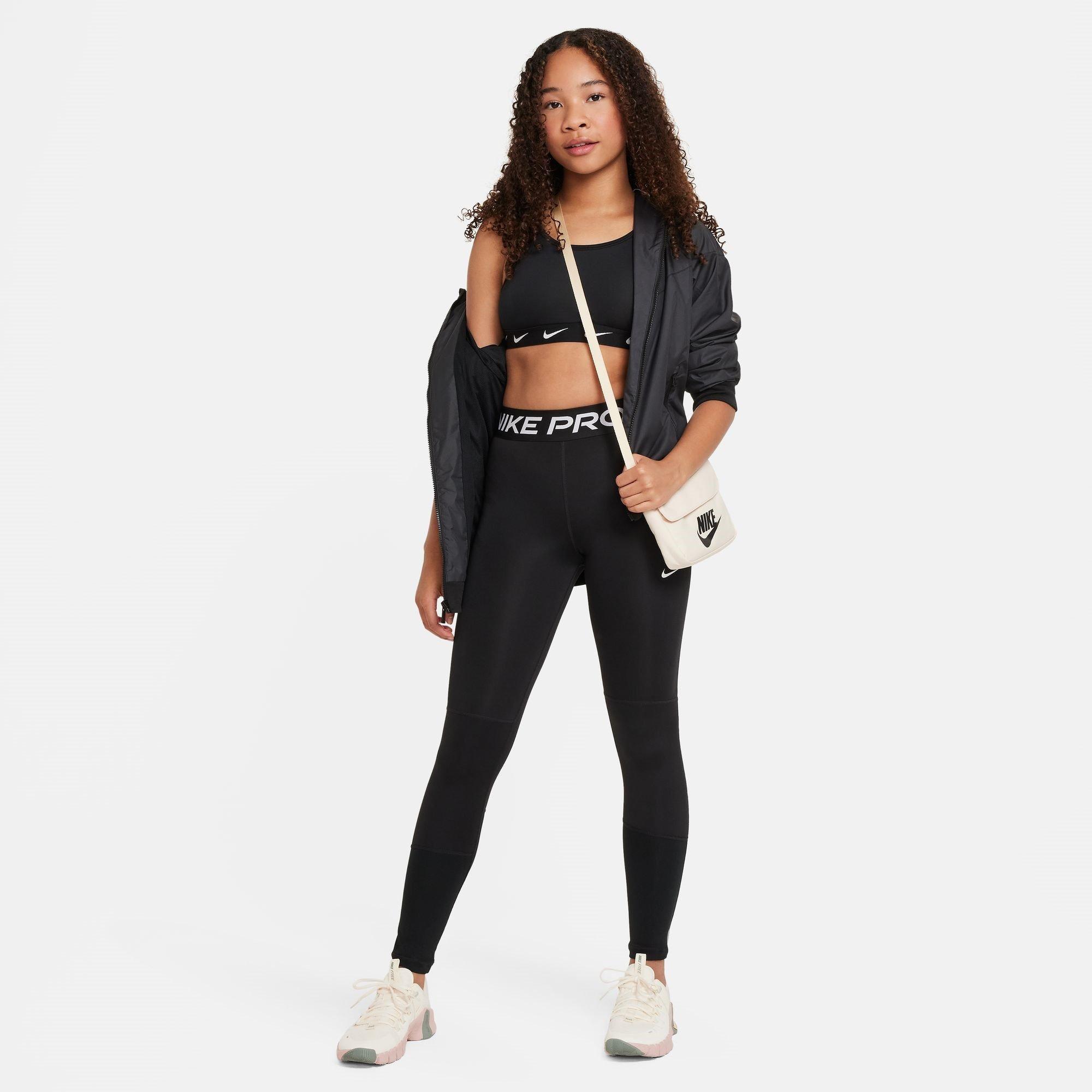 Zwart/Wit - Nike - Dri-FIT One Big Kids' (Girls') Sports Bra - 5