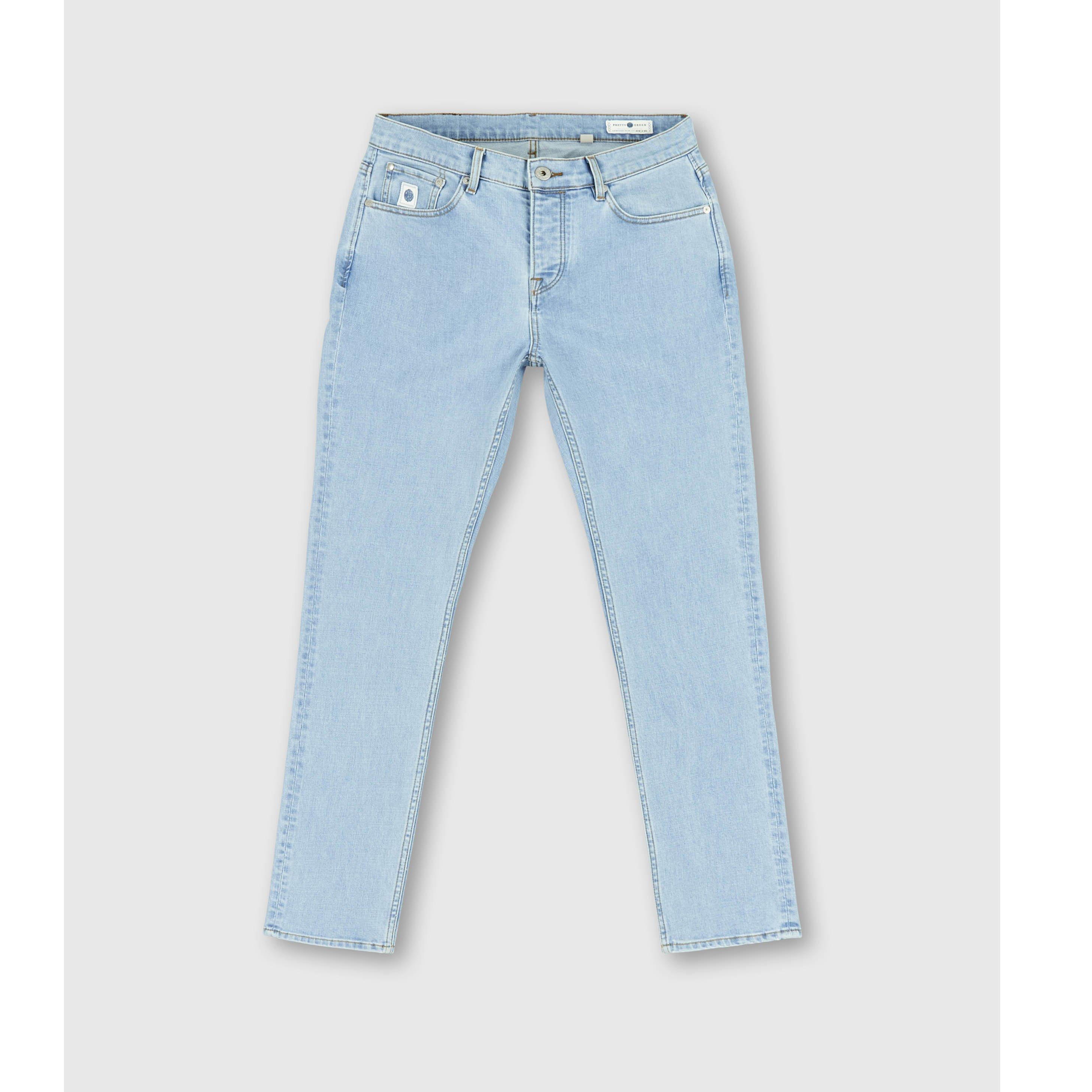 Lt Blue - Pretty Green - Men's Erwood Slim Fit Jeans - 1