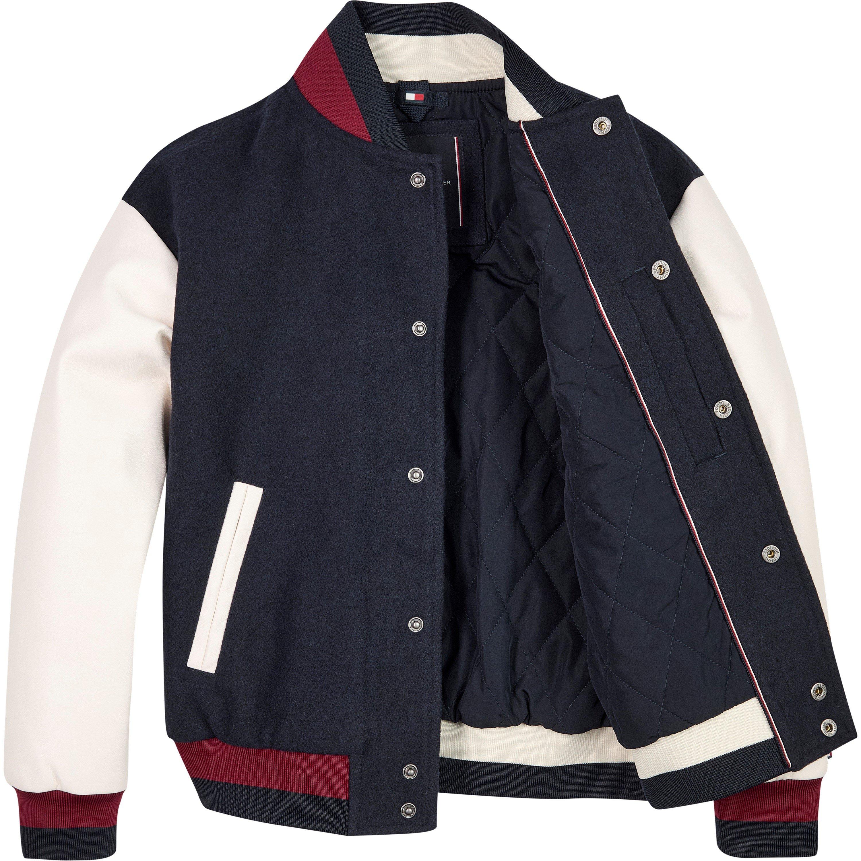 Navy DW5 - Tommy Hilfiger - Kids' Monogram Varsity Bomber Jacket - 2