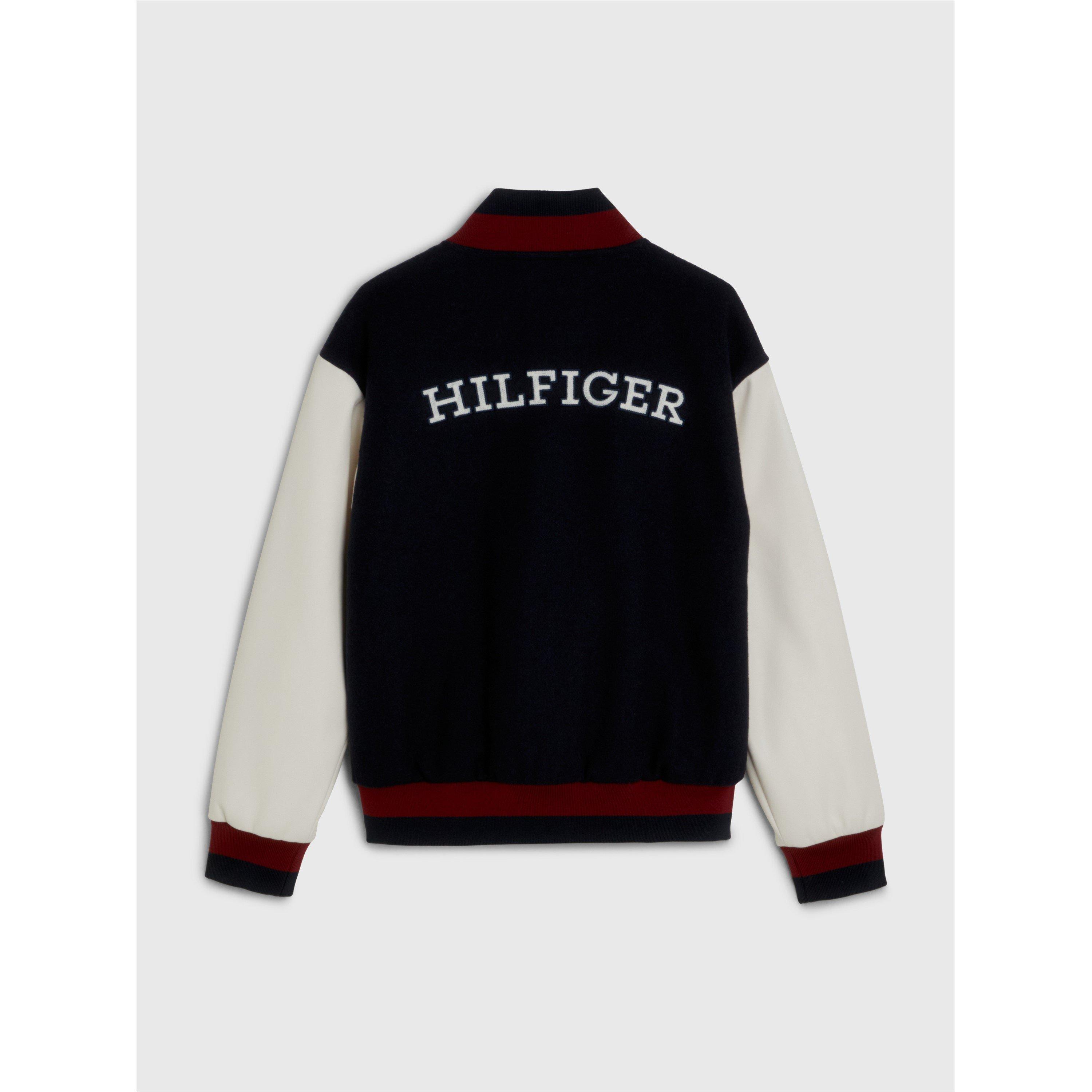 Navy DW5 - Tommy Hilfiger - Kids' Monogram Varsity Bomber Jacket - 4