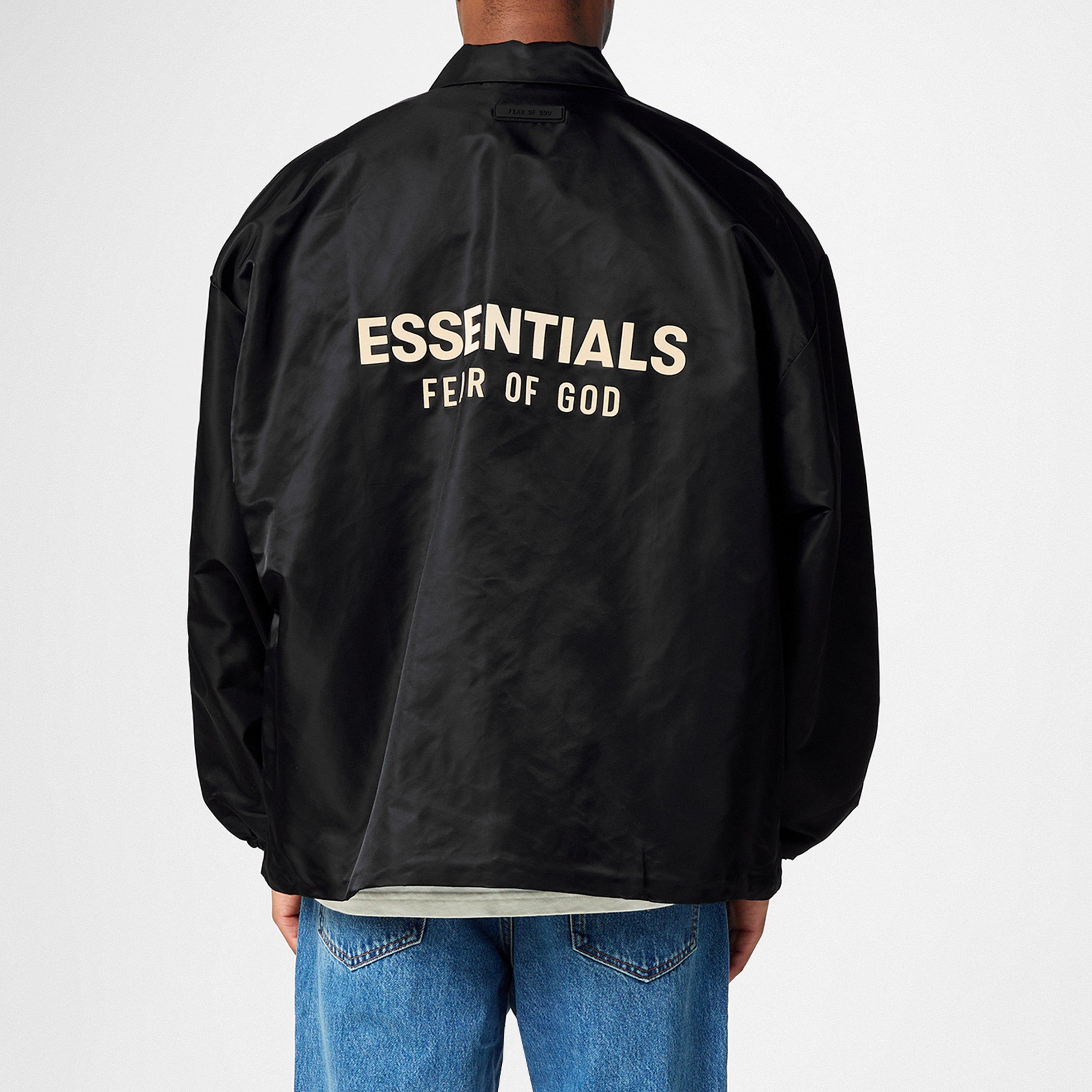 Fear of God Essentials Coach Jacket-Black- outlet Size M