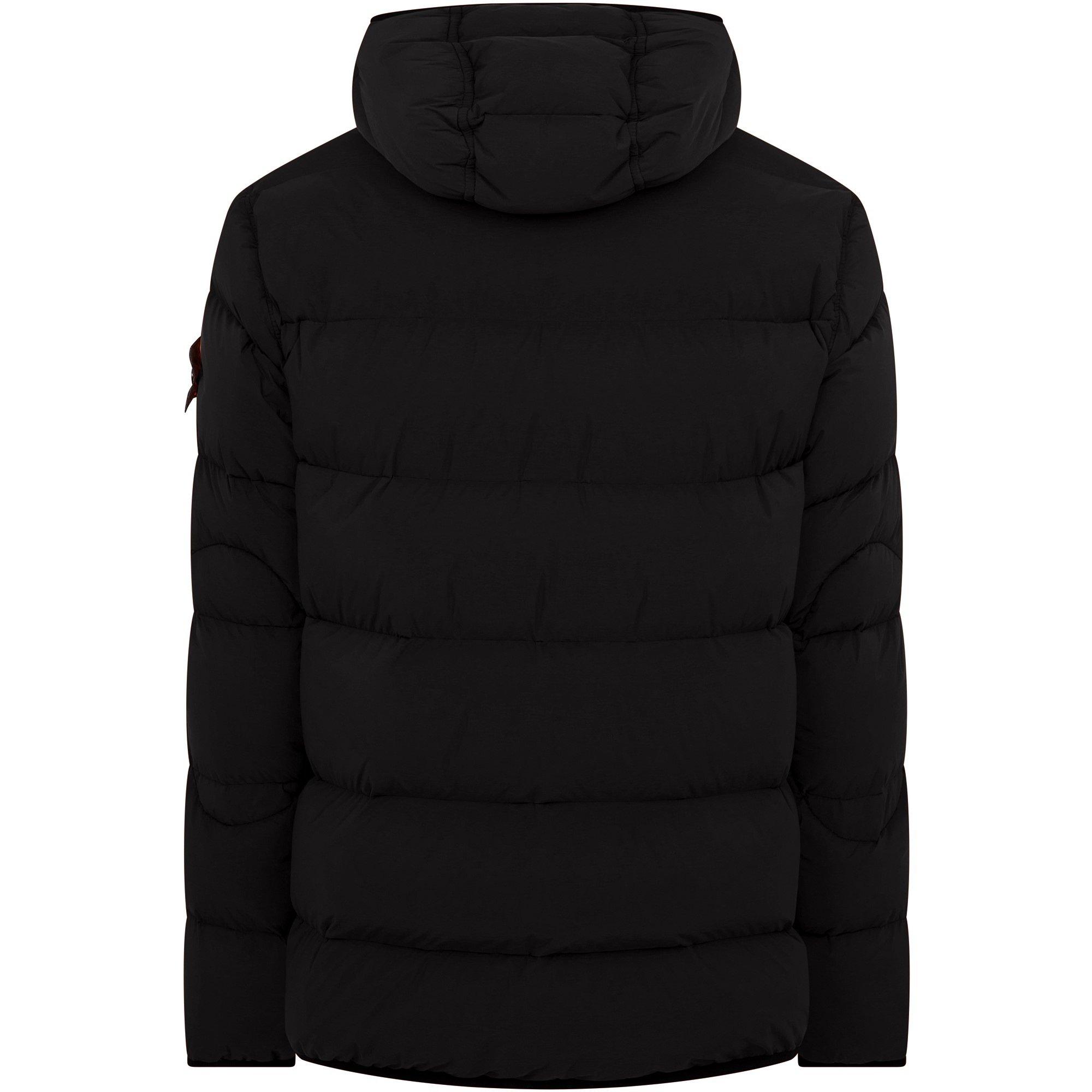 Nero V0029 - Stone Island - Men's Seamless Tunnel Down Hooded Long Sleeve Short Puffer Jacket - 6