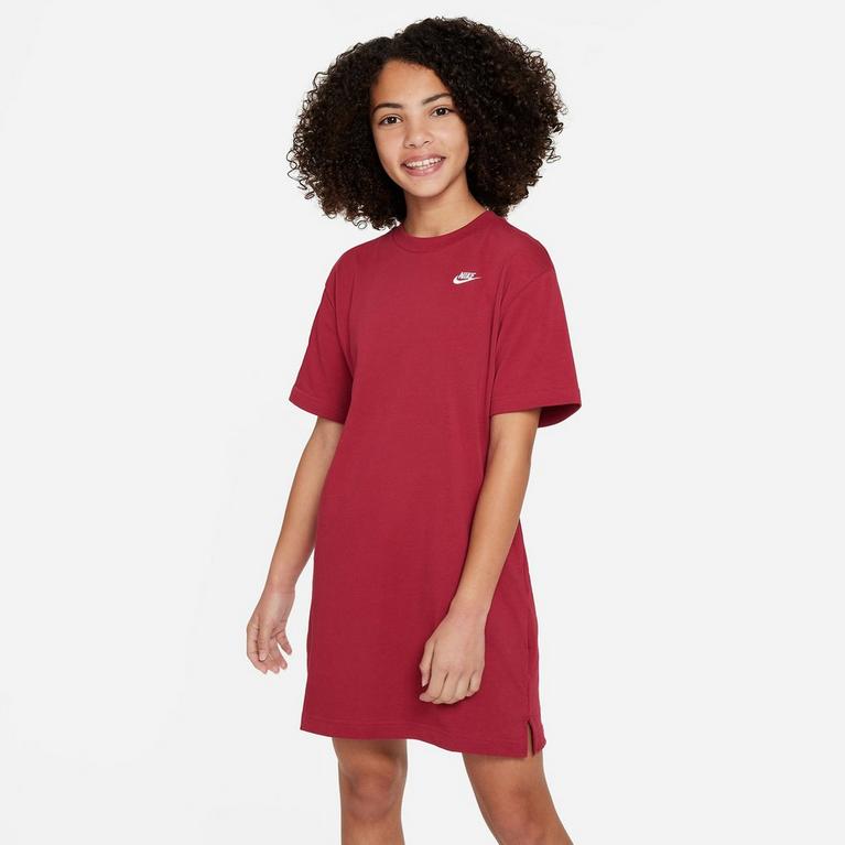 Noble Red/White - Nike - Sportswear Futura Junior Girls T Shirt Dress - 6