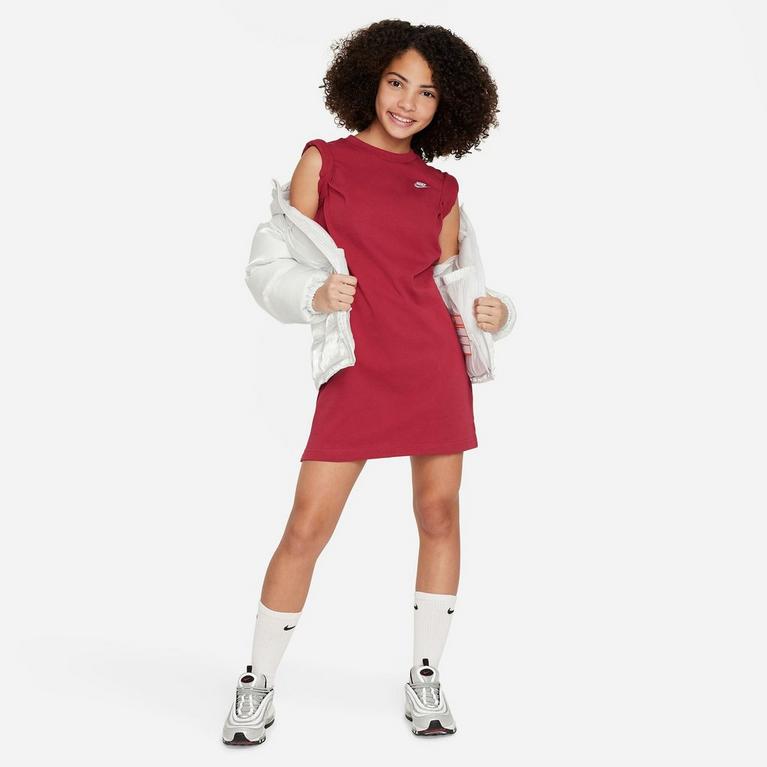 Noble Red/White - Nike - Sportswear Futura Junior Girls T Shirt Dress - 7