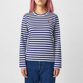 Comme des Garcons PLAY Logo Patch Striped T-Shirt