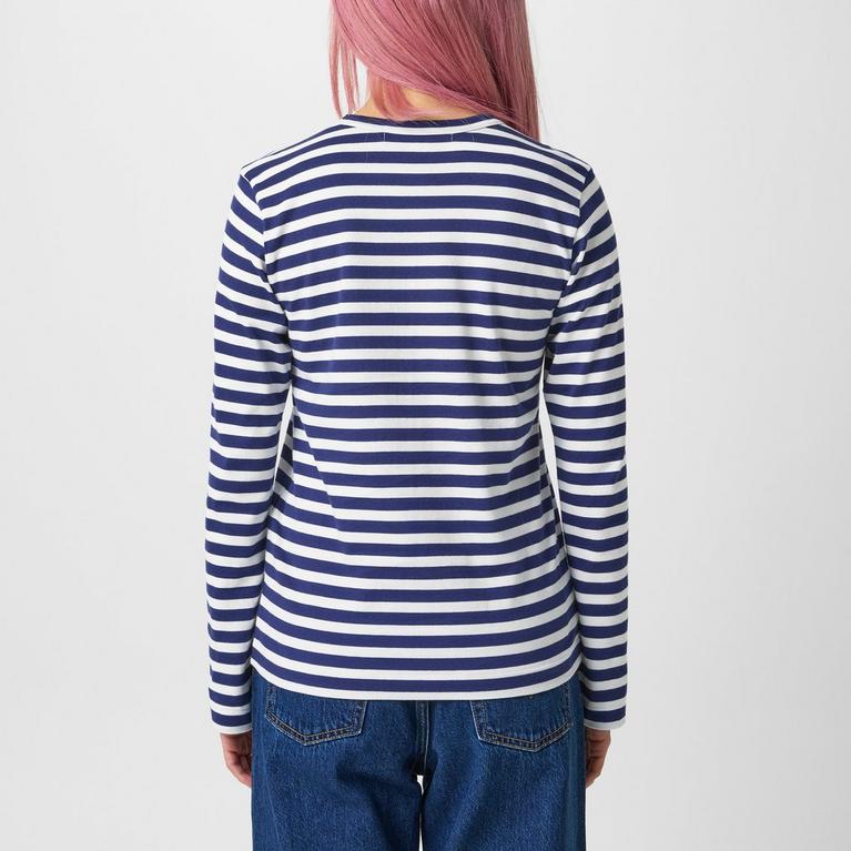 Comme des Garcons PLAY | Logo Patch Striped T-Shirt | Long Comme des Garcons PLAY | Logo Patch Striped T-Shirt | Long