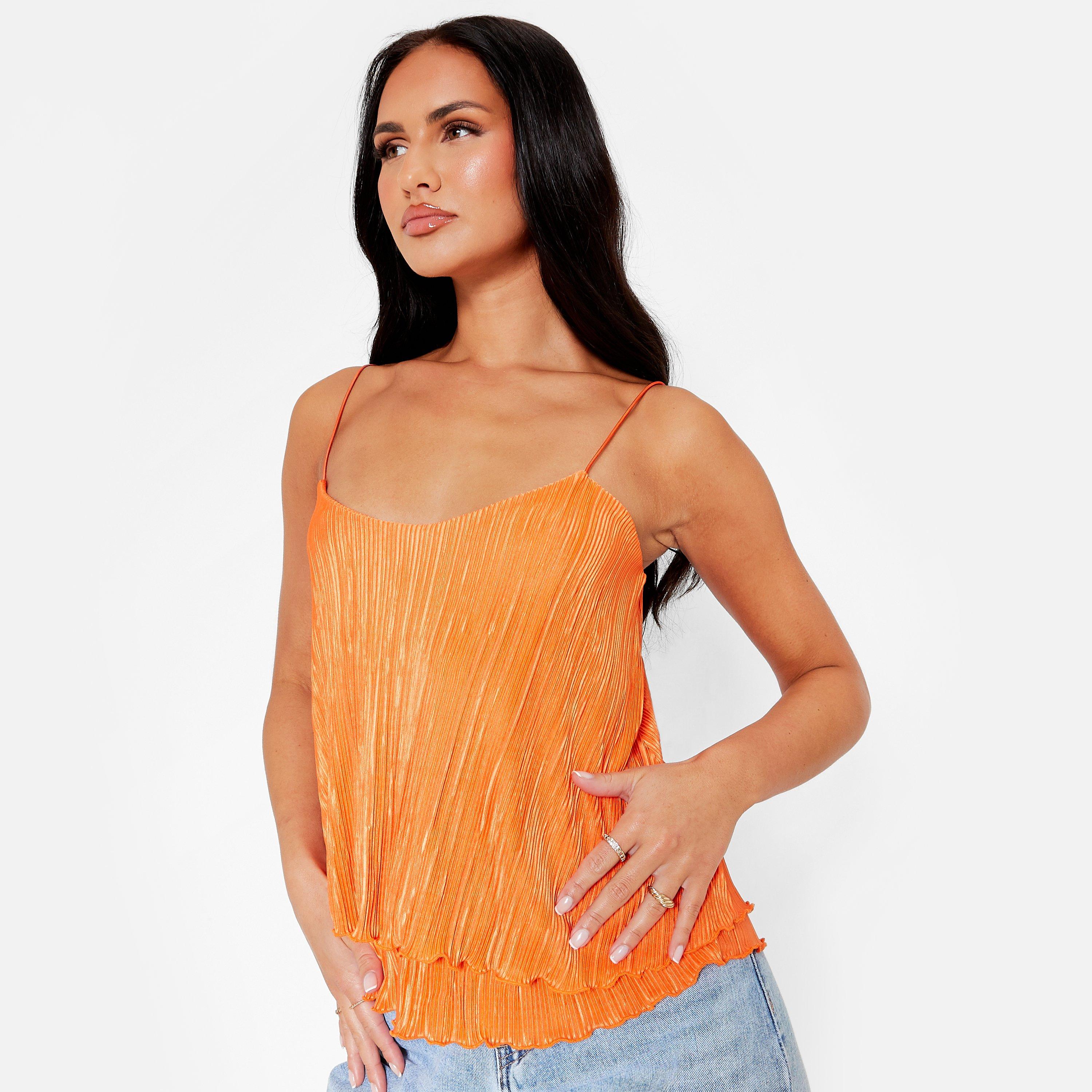 ORANGE - I Saw It First - Plisse Layered Cami Top - 2