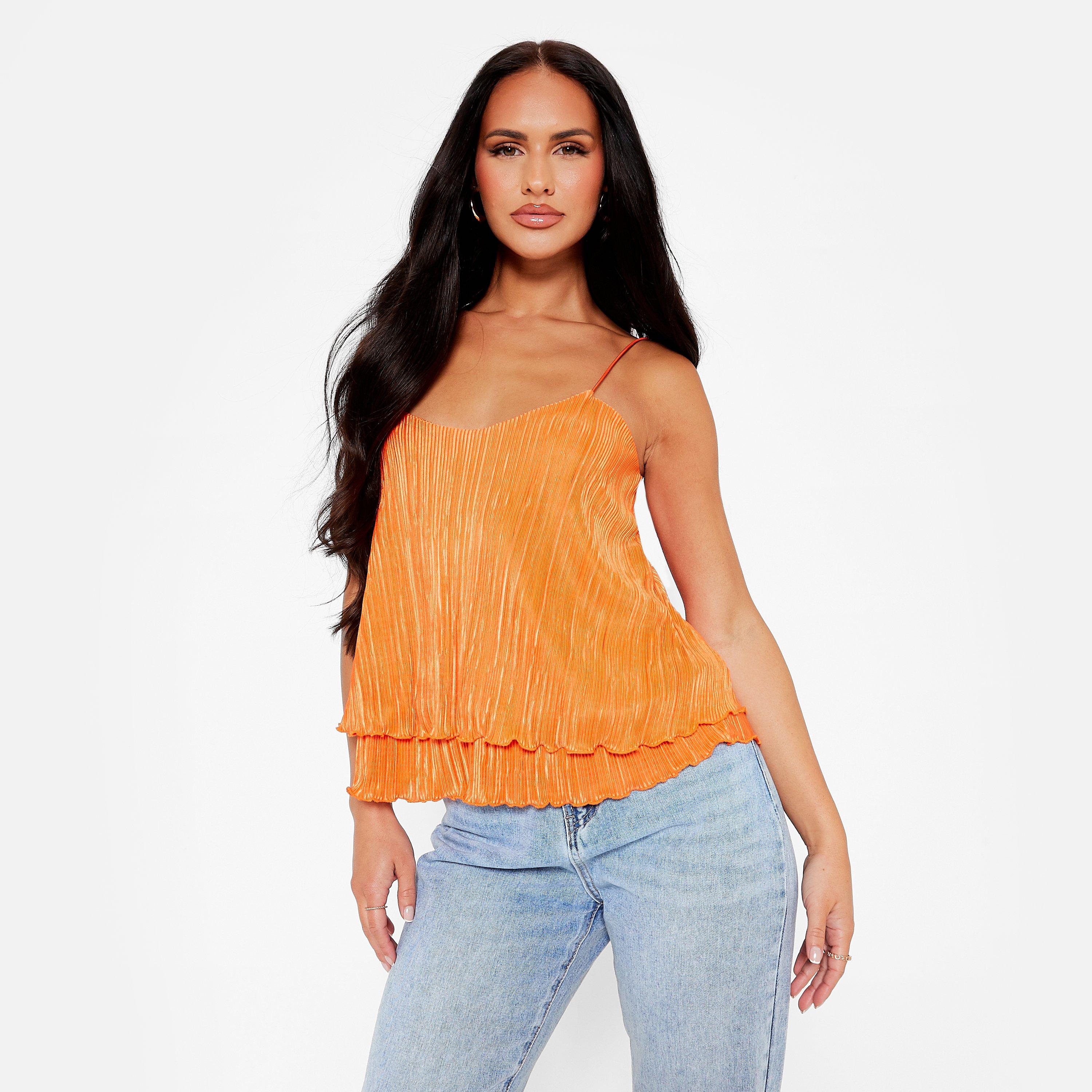 ORANGE - I Saw It First - Plisse Layered Cami Top - 4