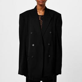 Balenciaga Double Breasted Wool Twill Blazer