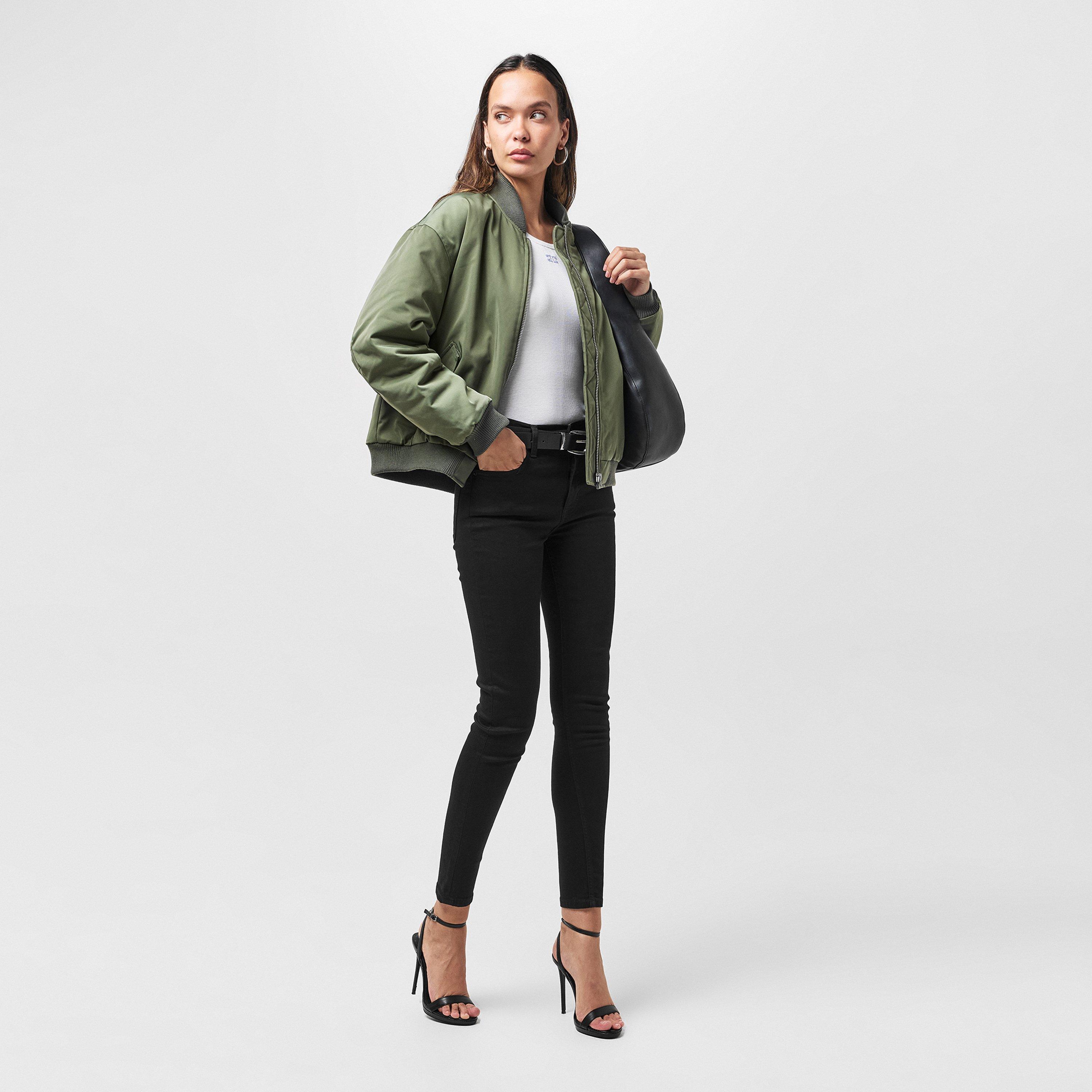 01-Black - French Connection - Women's Mid Rise Rebound Skinny Jeans - 6