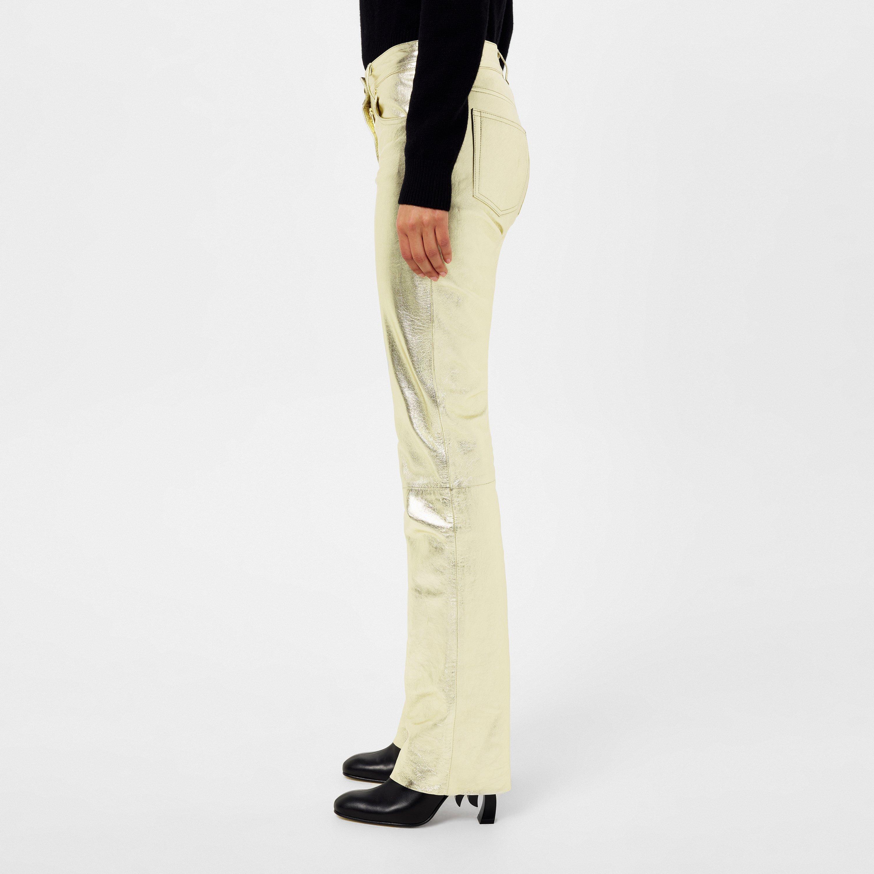 Gold - Palm Angels - Laminated Leather Trousers - 2