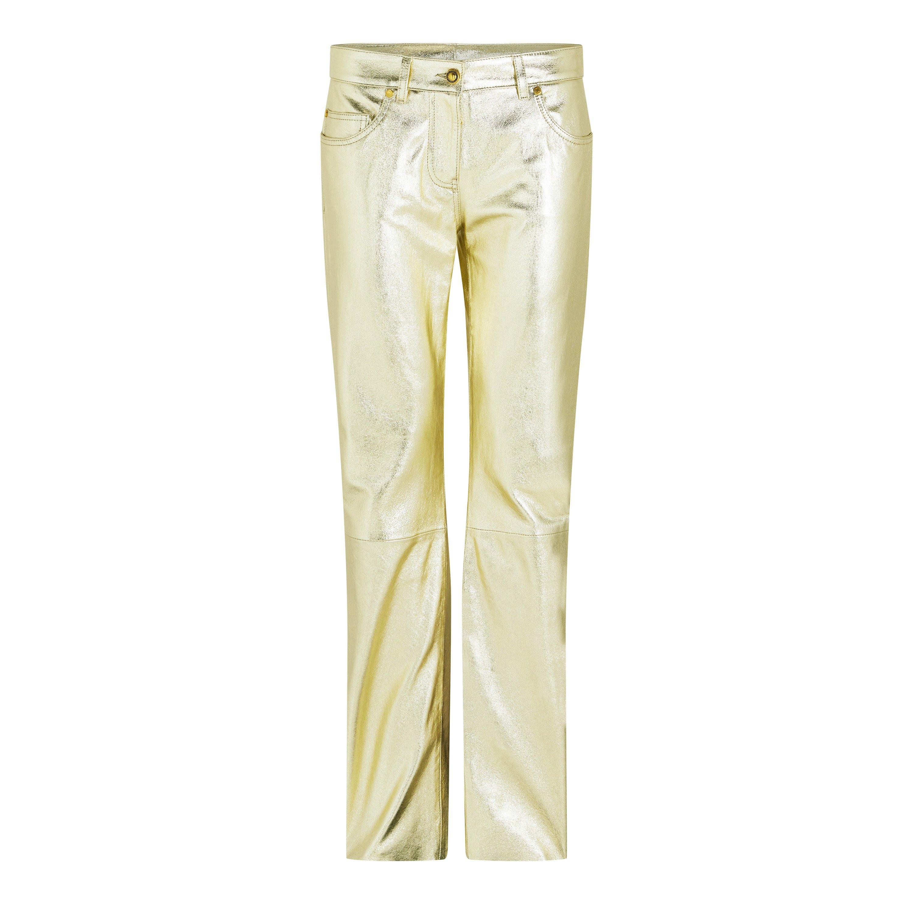 Gold - Palm Angels - Laminated Leather Trousers - 5