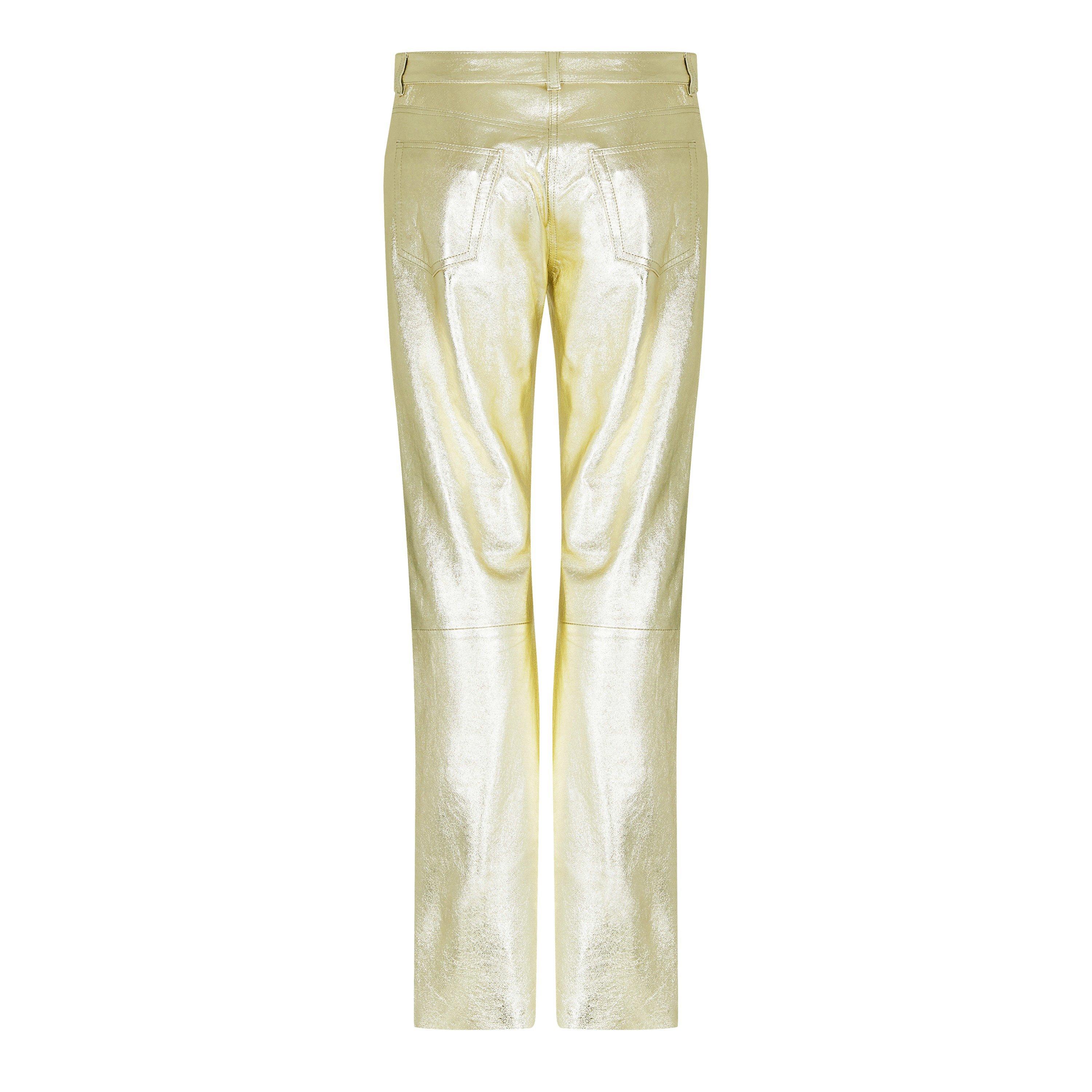 Gold - Palm Angels - Laminated Leather Trousers - 6
