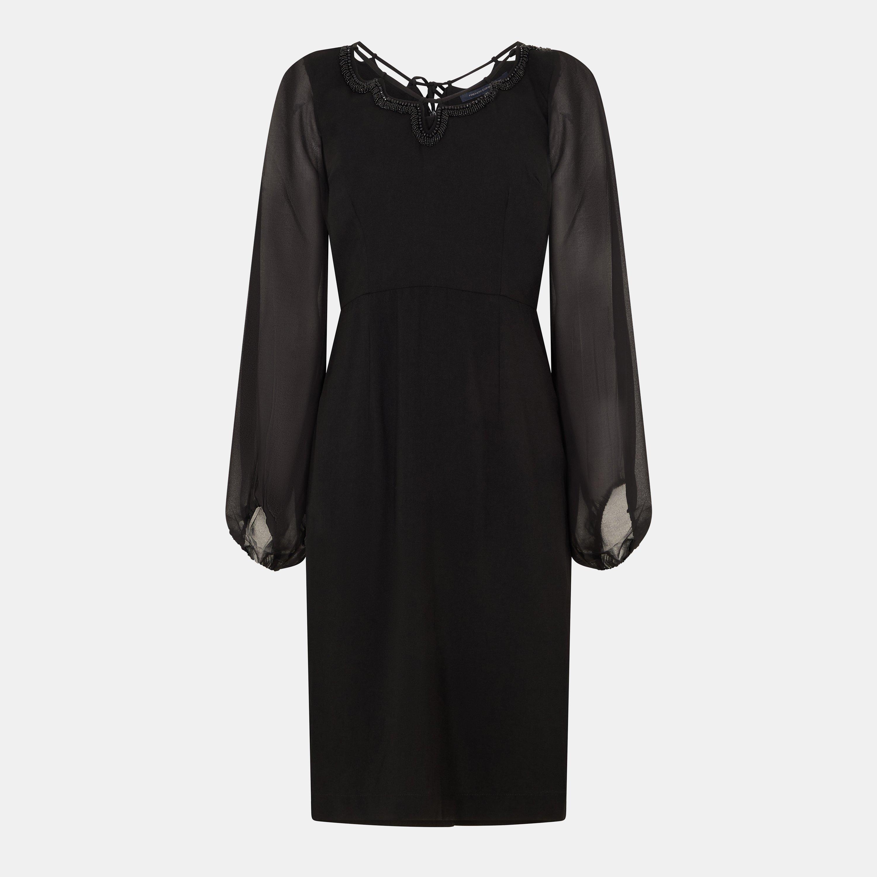 01-Blackout - French Connection - Women's Addinala Crepe Mini Dress - 1