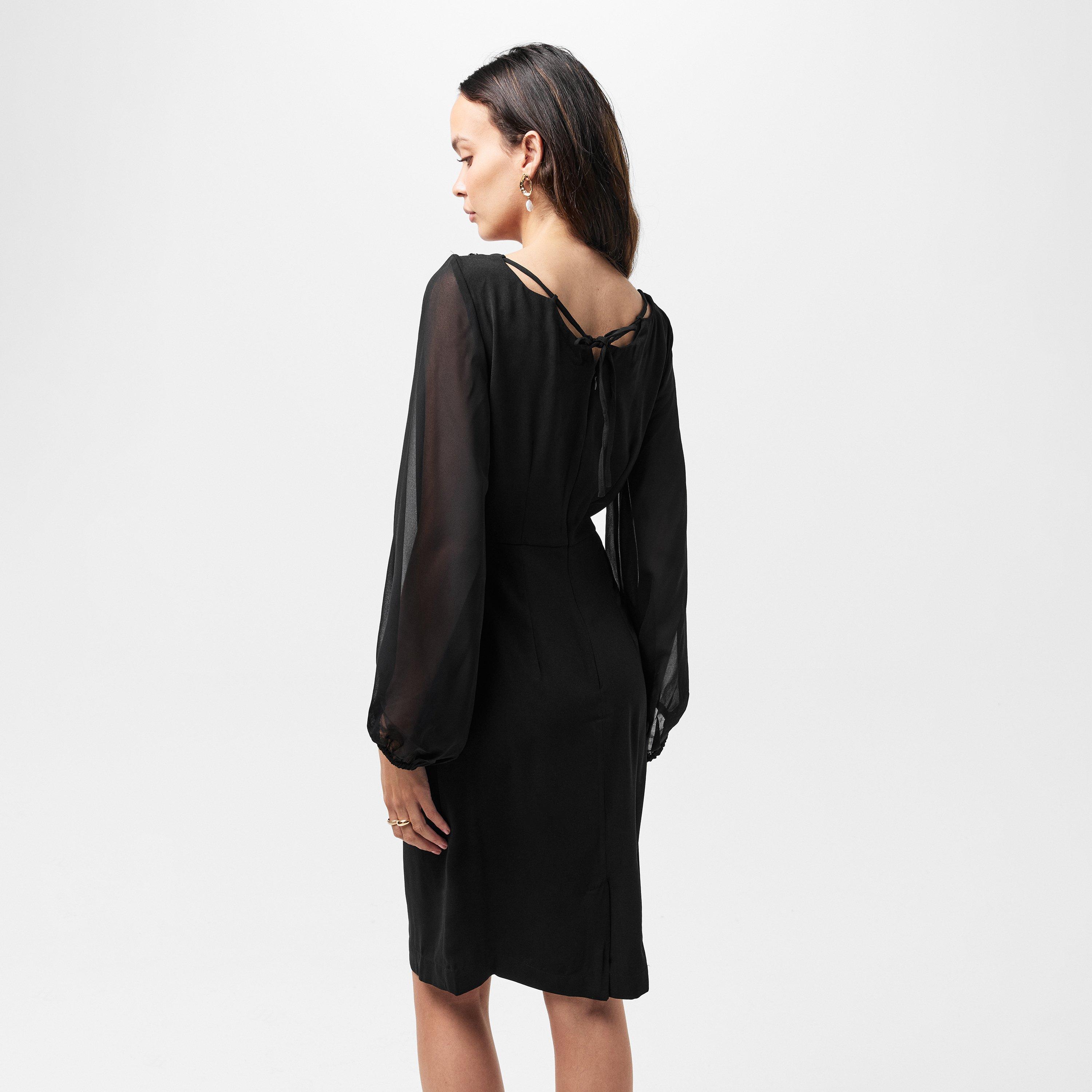 01-Blackout - French Connection - Women's Addinala Crepe Mini Dress - 4