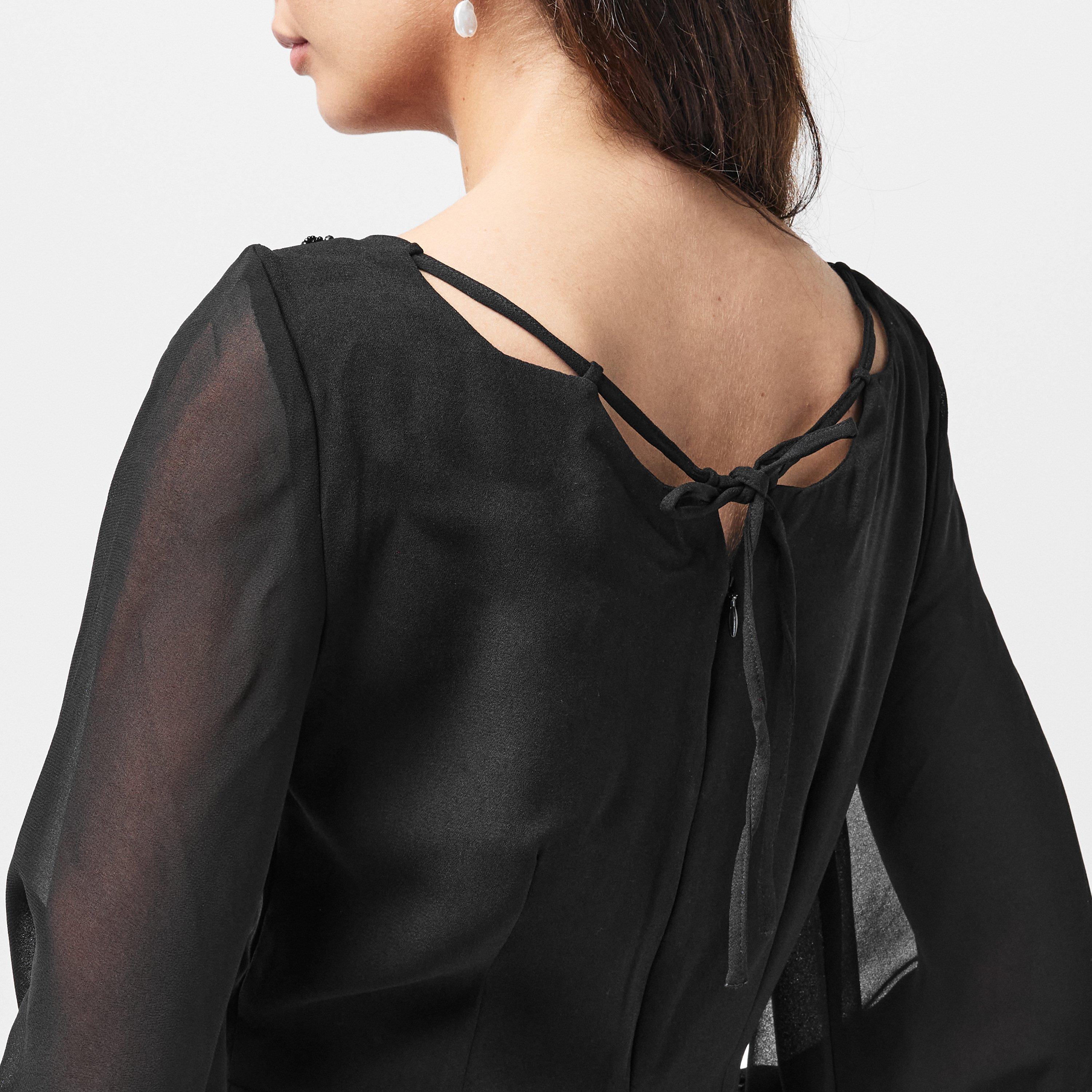 01-Blackout - French Connection - Women's Addinala Crepe Mini Dress - 5