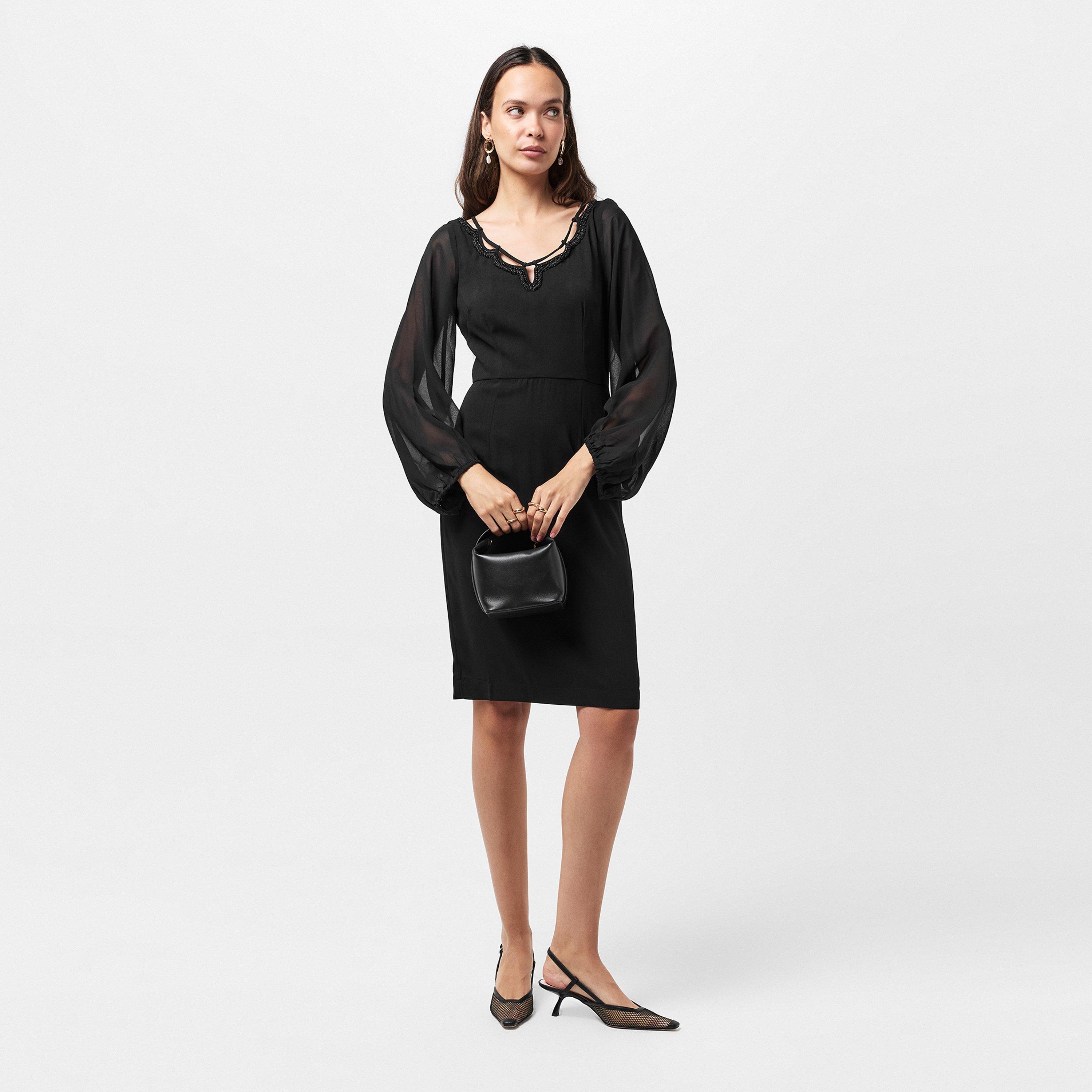 01-Blackout - French Connection - Women's Addinala Crepe Mini Dress - 6