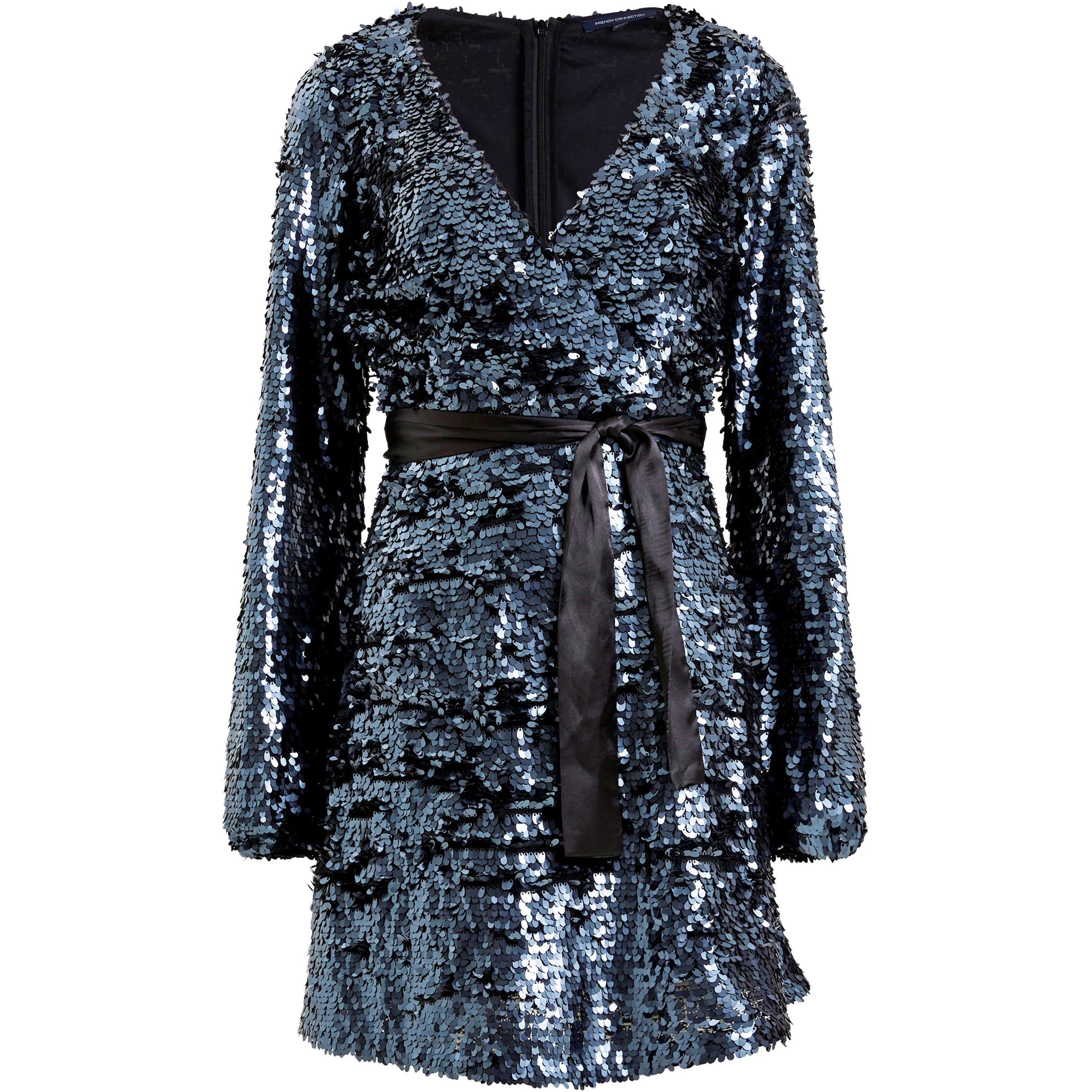 French Connection Bisma Sequin Wraparound Dress