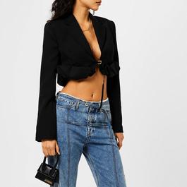 Jacquemus Le Croissant Rolled Bolero Cropped Blazer