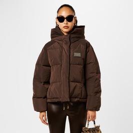 Dolce and Gabbana Padded Nylon Jacket With Logo Tag Womens