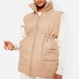 I Saw It First ISAWITFIRST Drawstring Waist Double Pocket Padded Gilet