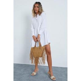 I Saw It First Poplin Longline Shirt Dress
