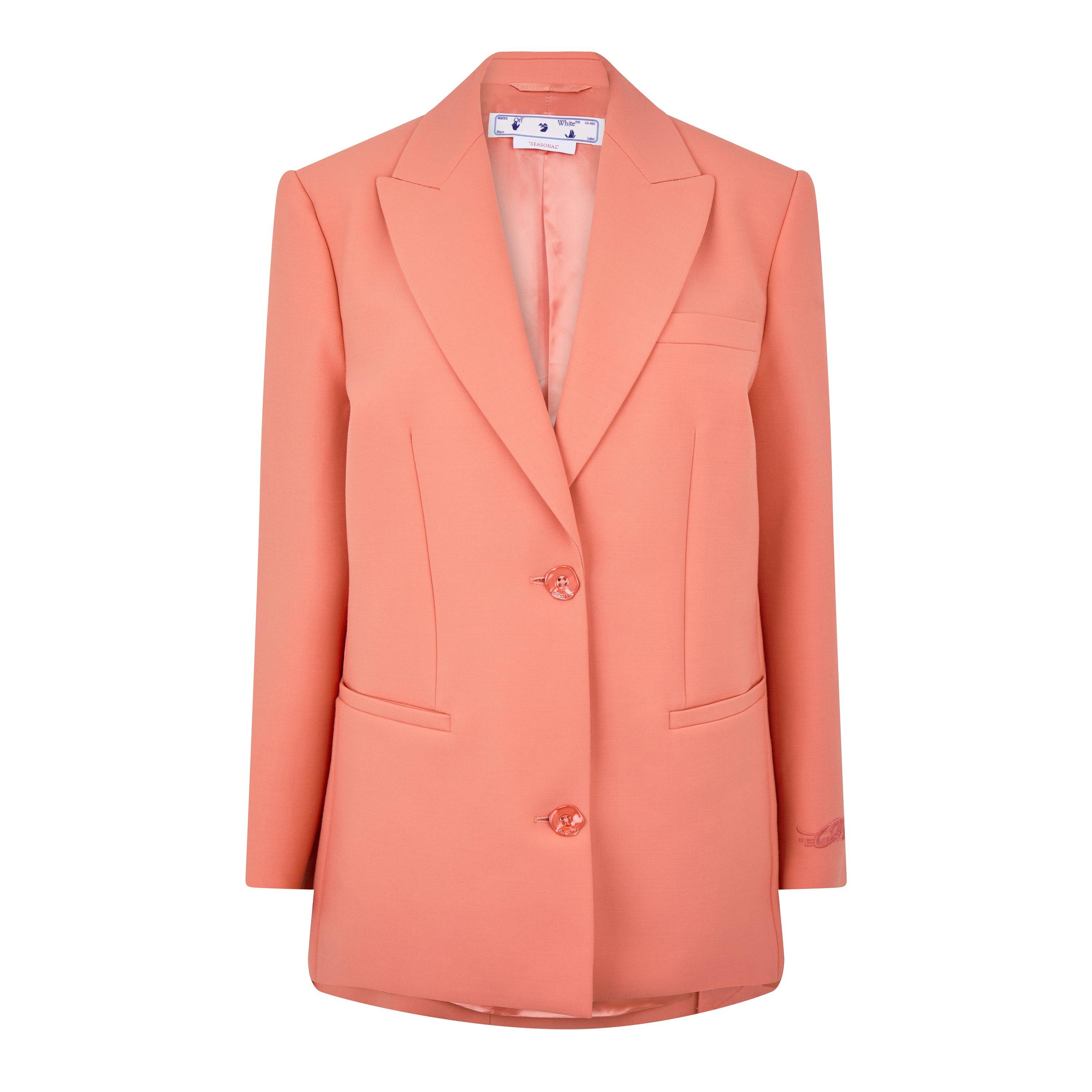 Coral Red - Off White - Women's Tmby Wool Blend Jacket - 1