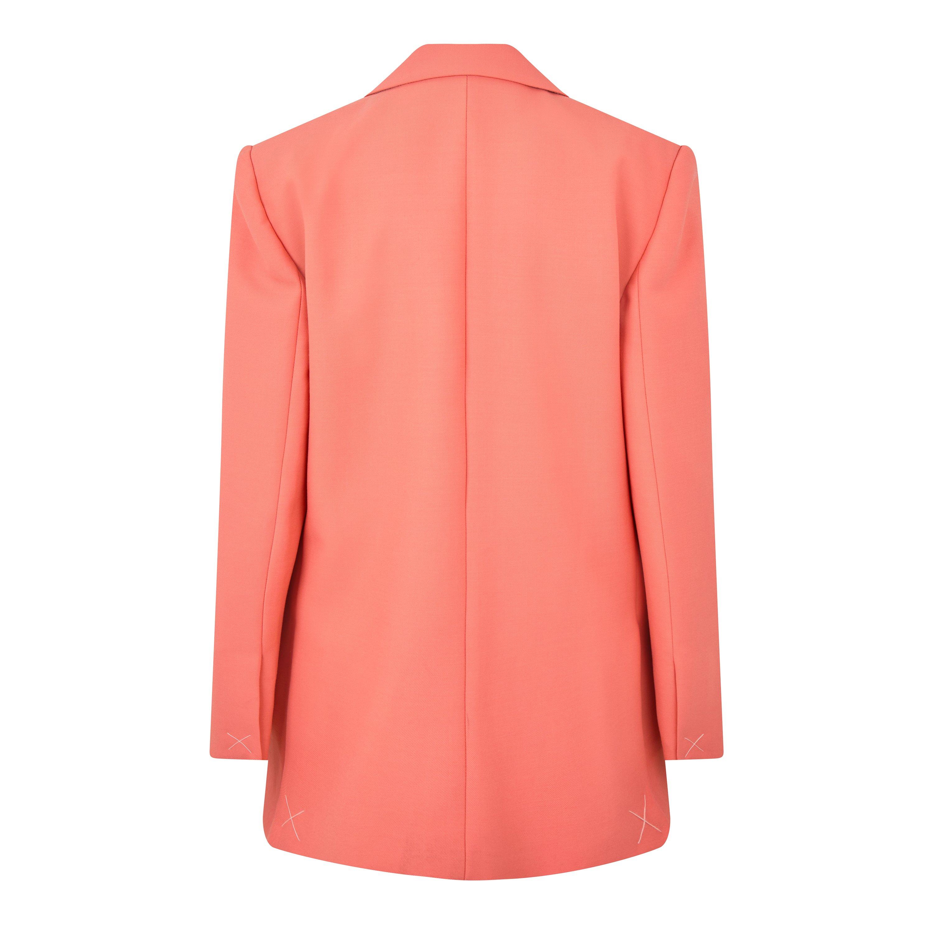 Coral Red - Off White - Women's Tmby Wool Blend Jacket - 2